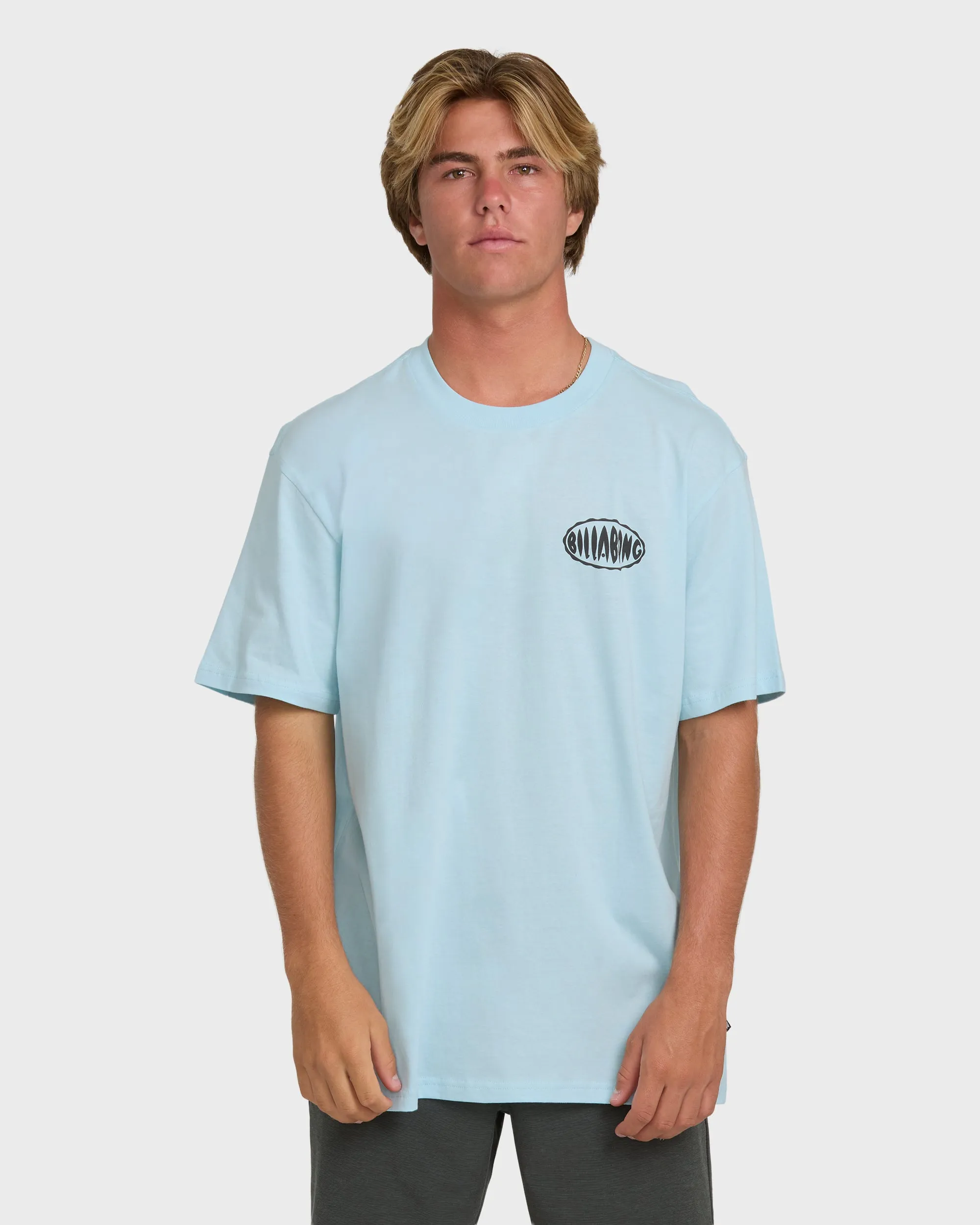 Nanda Ormond Burleigh Heads Premium Short Sleeve Cotton T-Shirt - Coastal Blue sold by Billabong