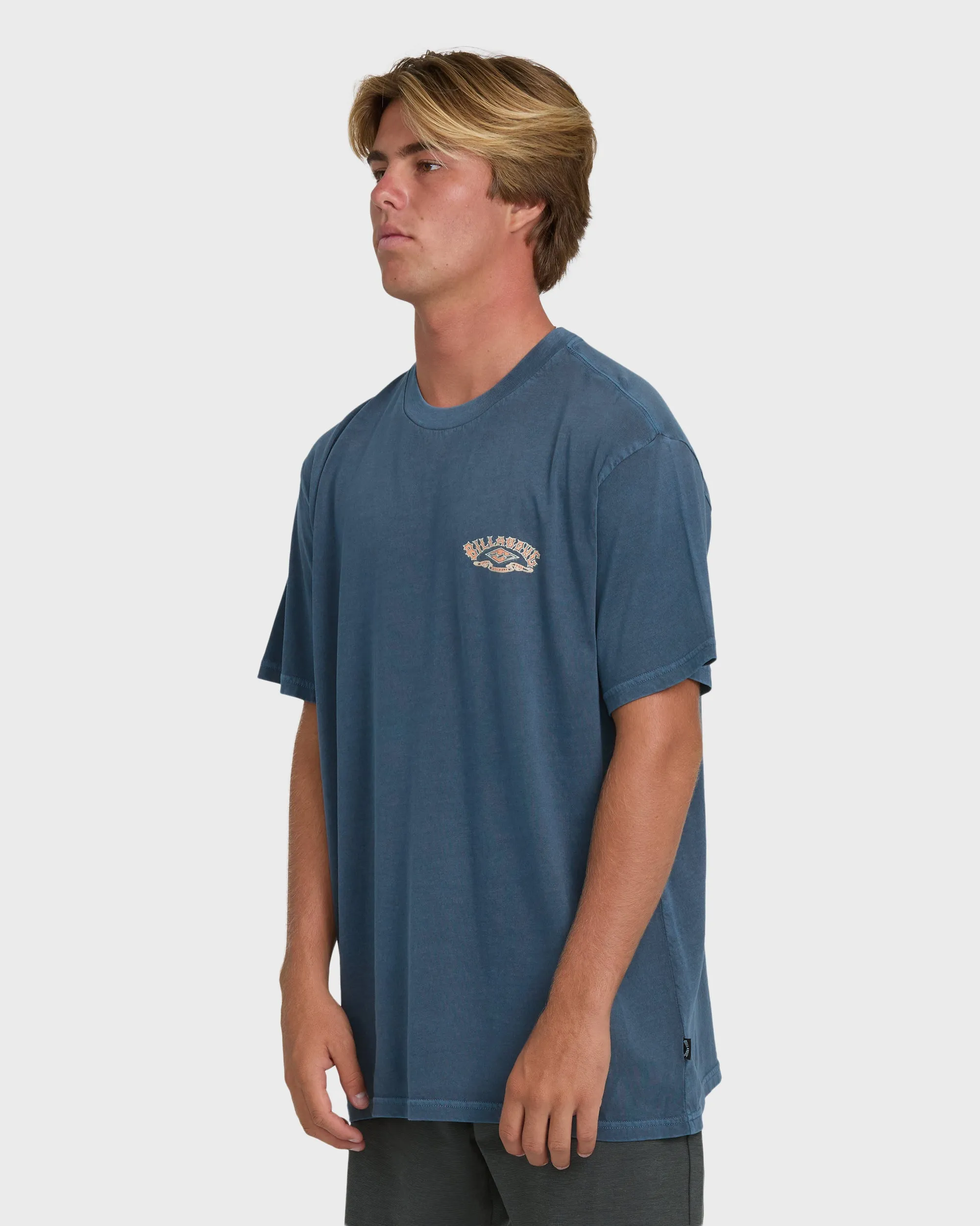 Heritage Arch Wave Washed Premium Short Sleeve Knit T-Shirt - Dark Denim sold by Billabong product image thumbnail 3