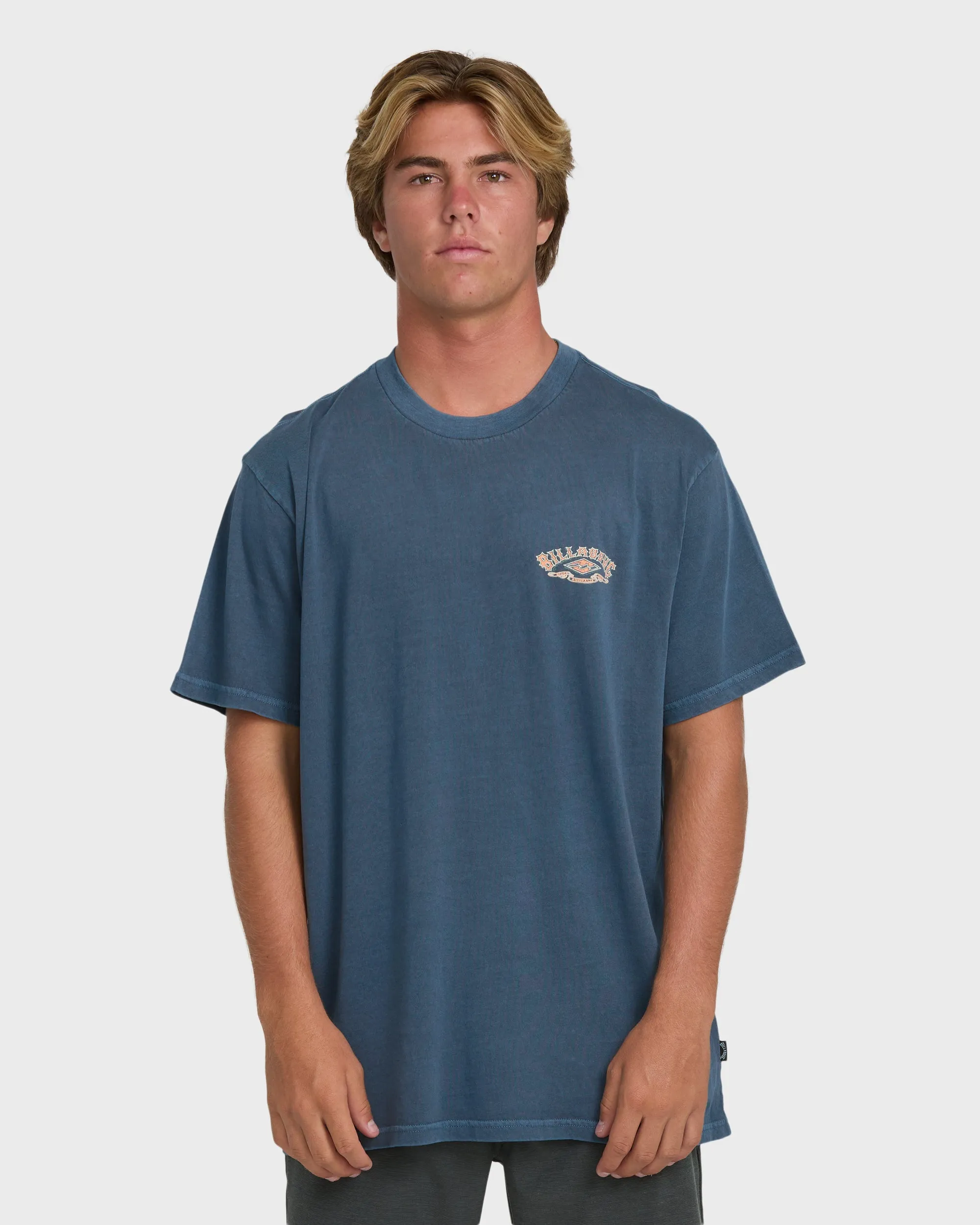 Heritage Arch Wave Washed Premium Short Sleeve Knit T-Shirt - Dark Denim sold by Billabong