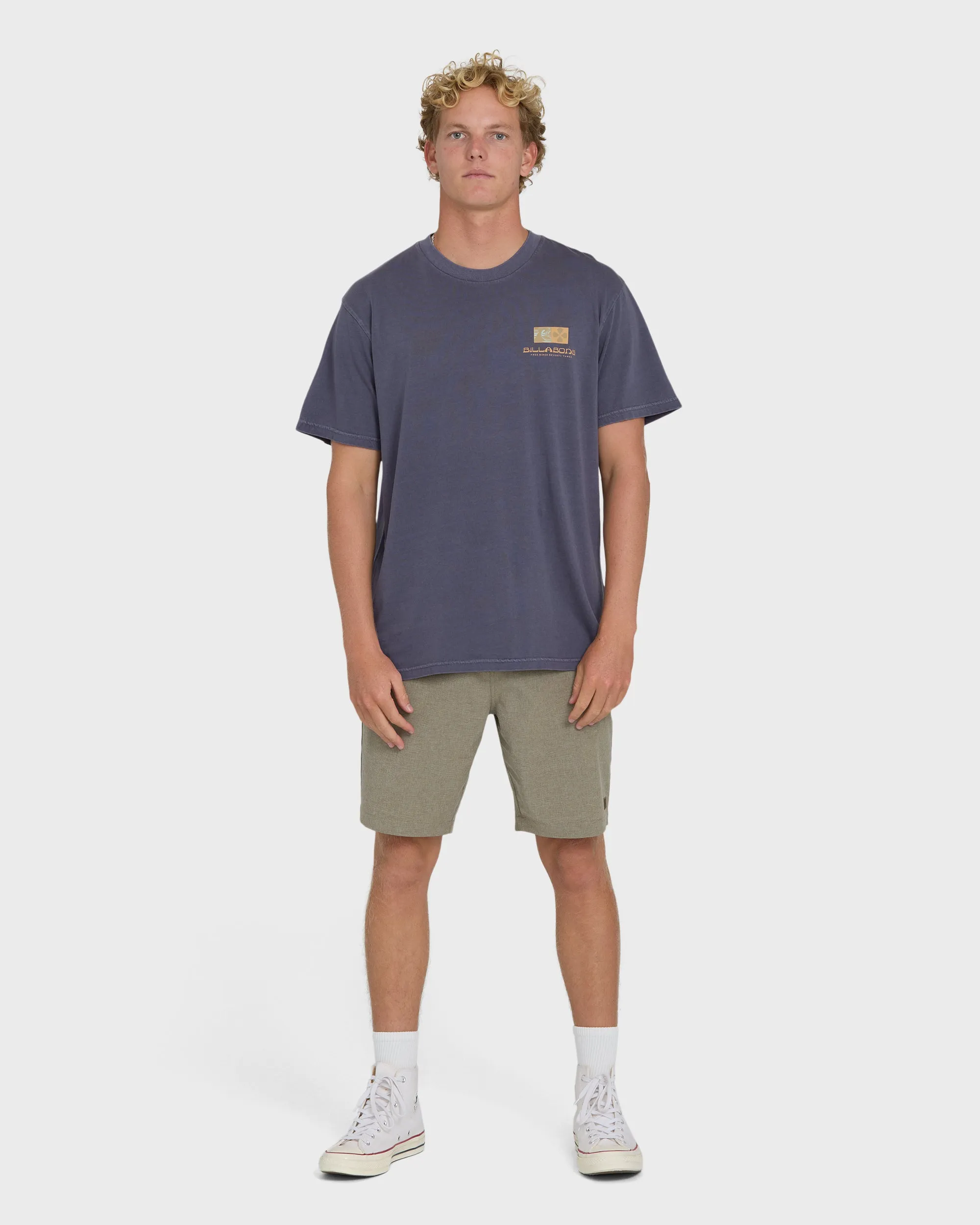 Glyph Wave Washed Premium Short Sleeve Cotton T-Shirt - Greystone sold by Billabong product image thumbnail 4