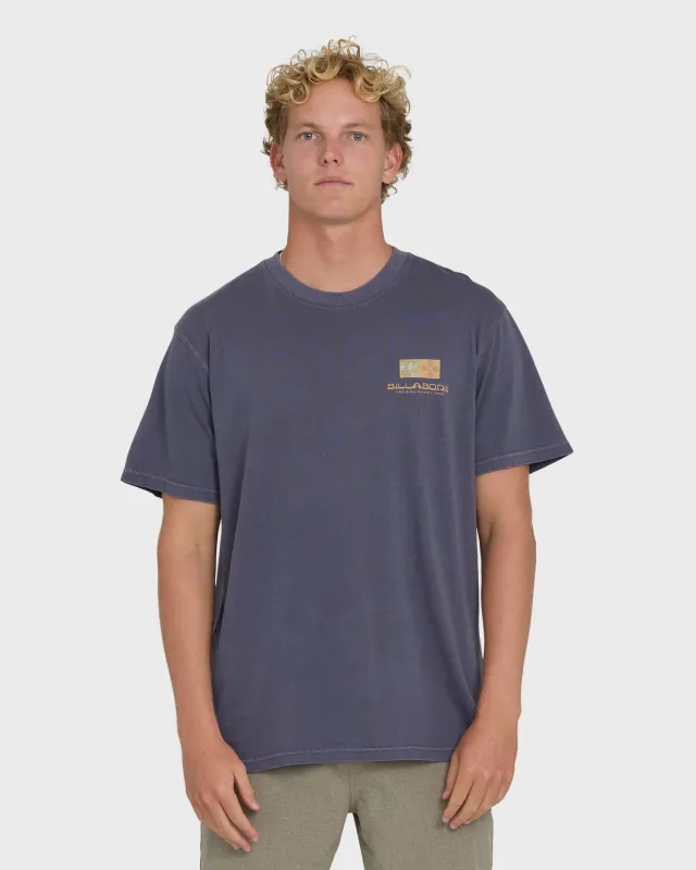 Glyph Wave Washed Premium Short Sleeve Cotton T-Shirt - Greystone made by Billabong