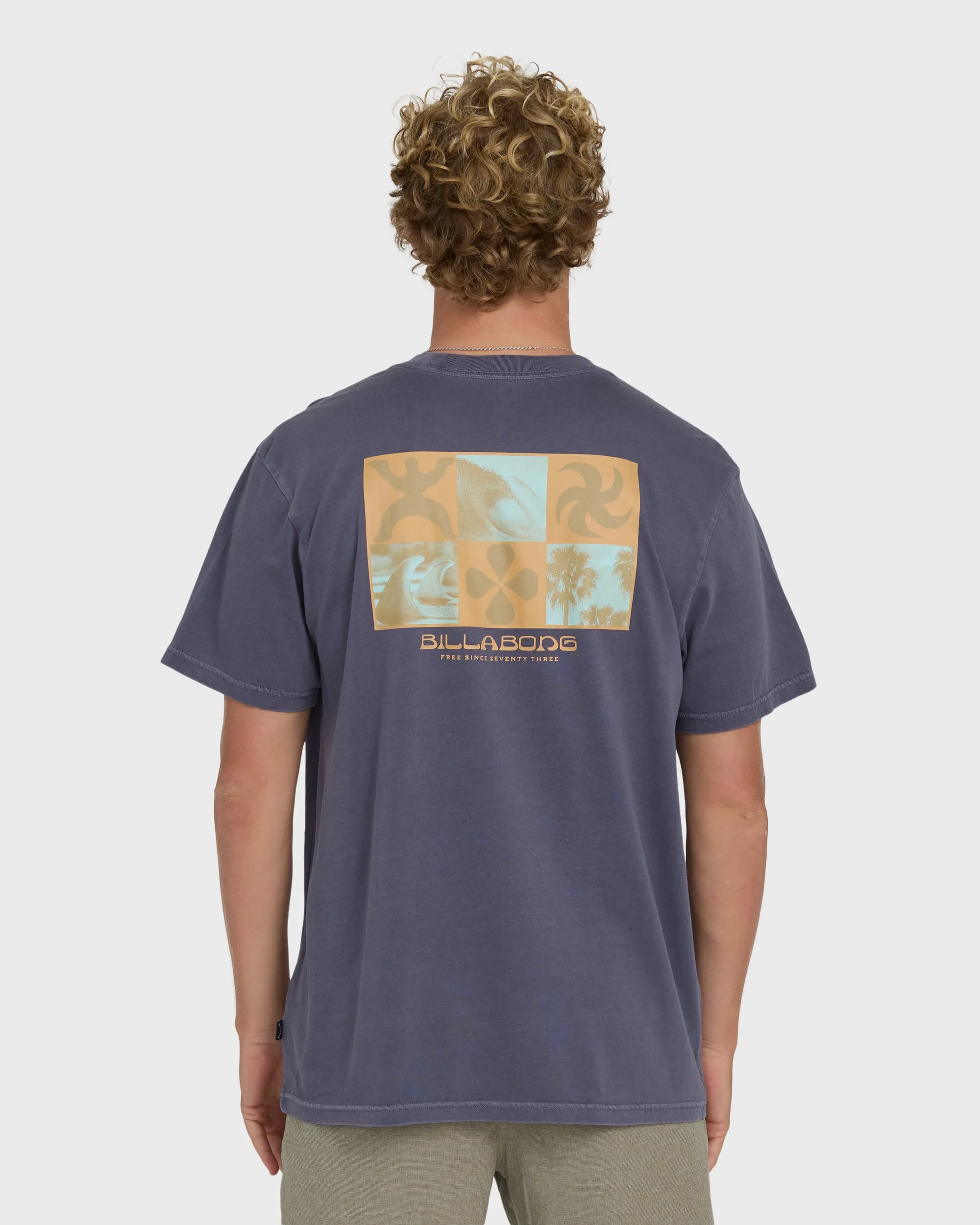 Glyph Wave Washed Premium Short Sleeve Cotton T-Shirt - Greystone sold by Billabong product image thumbnail 2