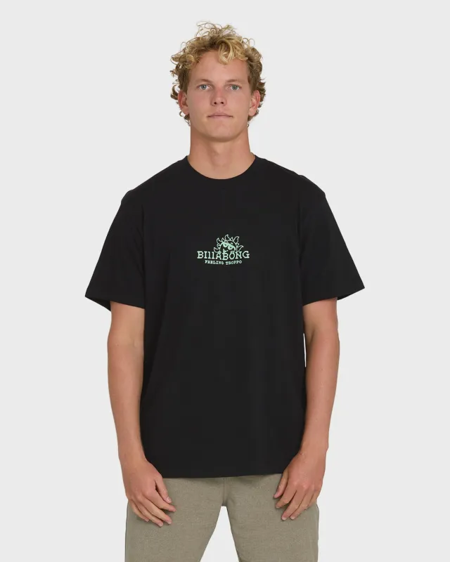 Peek Premium Short Sleeve Knit T-Shirt - Black made by Billabong