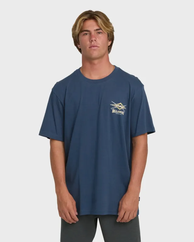 Crossboards Premium Short Sleeve Knit T-Shirt - Dark Denim made by Billabong