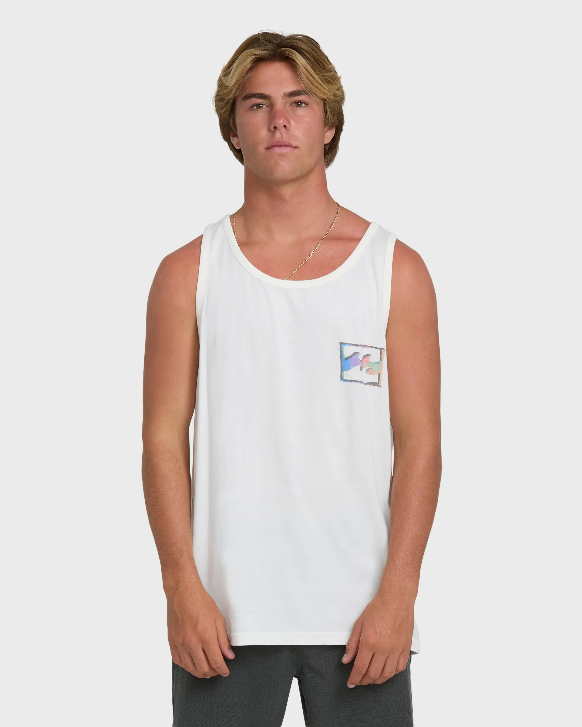 Crayon Wave Premium Tank Top - Off White sold by Billabong