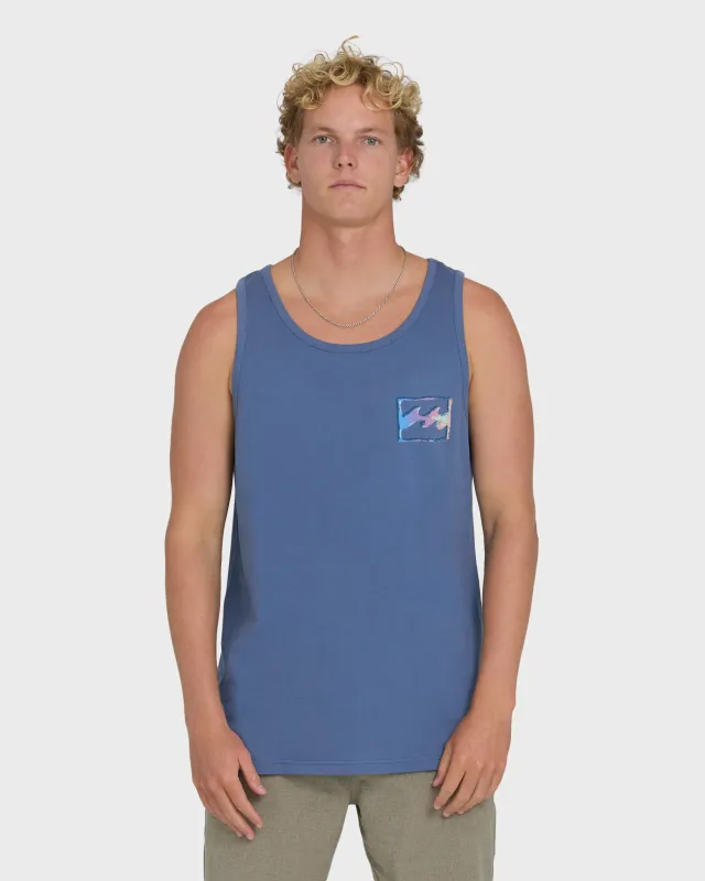 Crayon Wave Premium Tank Top - Blue Horizon made by Billabong