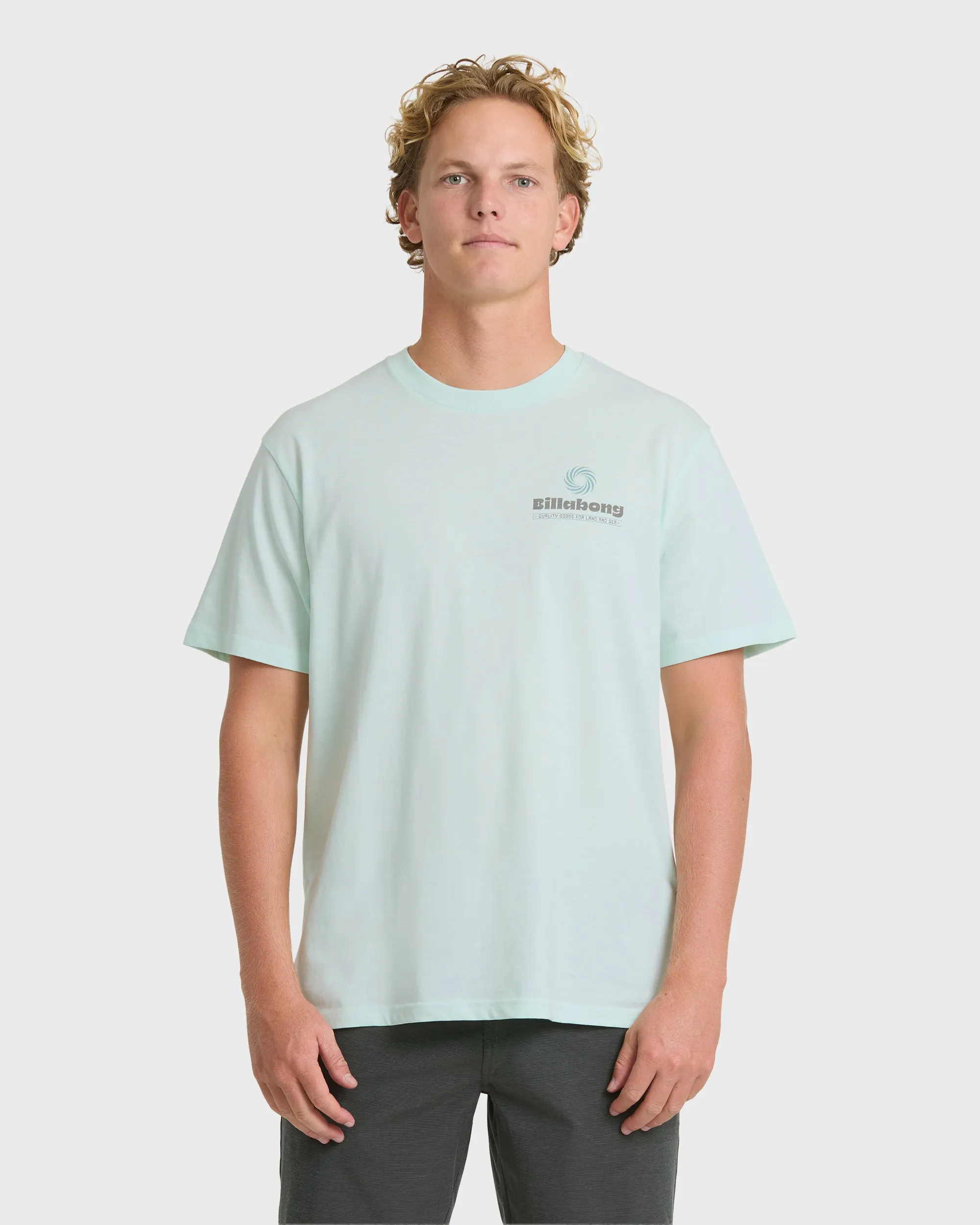 Single Fin Premium Short Sleeve Knit T-Shirt - Sea Glass sold by Billabong