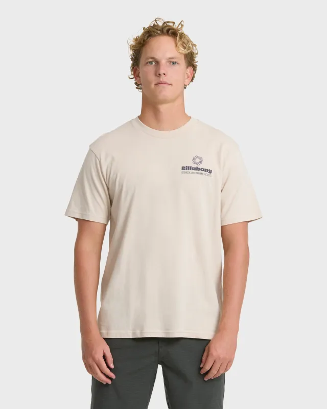 Single Fin Premium Short Sleeve Knit T-Shirt - Oatmeal made by Billabong