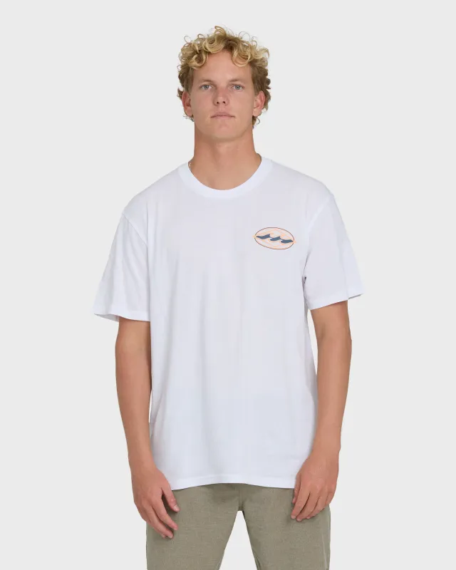 Rotor Diamond Premium Short Sleeve Knit Graphic T-Shirt - White made by Billabong