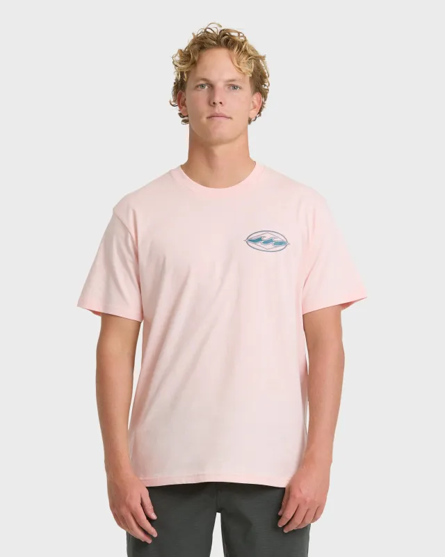 Rotor Diamond Premium Short Sleeve Knit Graphic T-Shirt - Light Pink made by Billabong