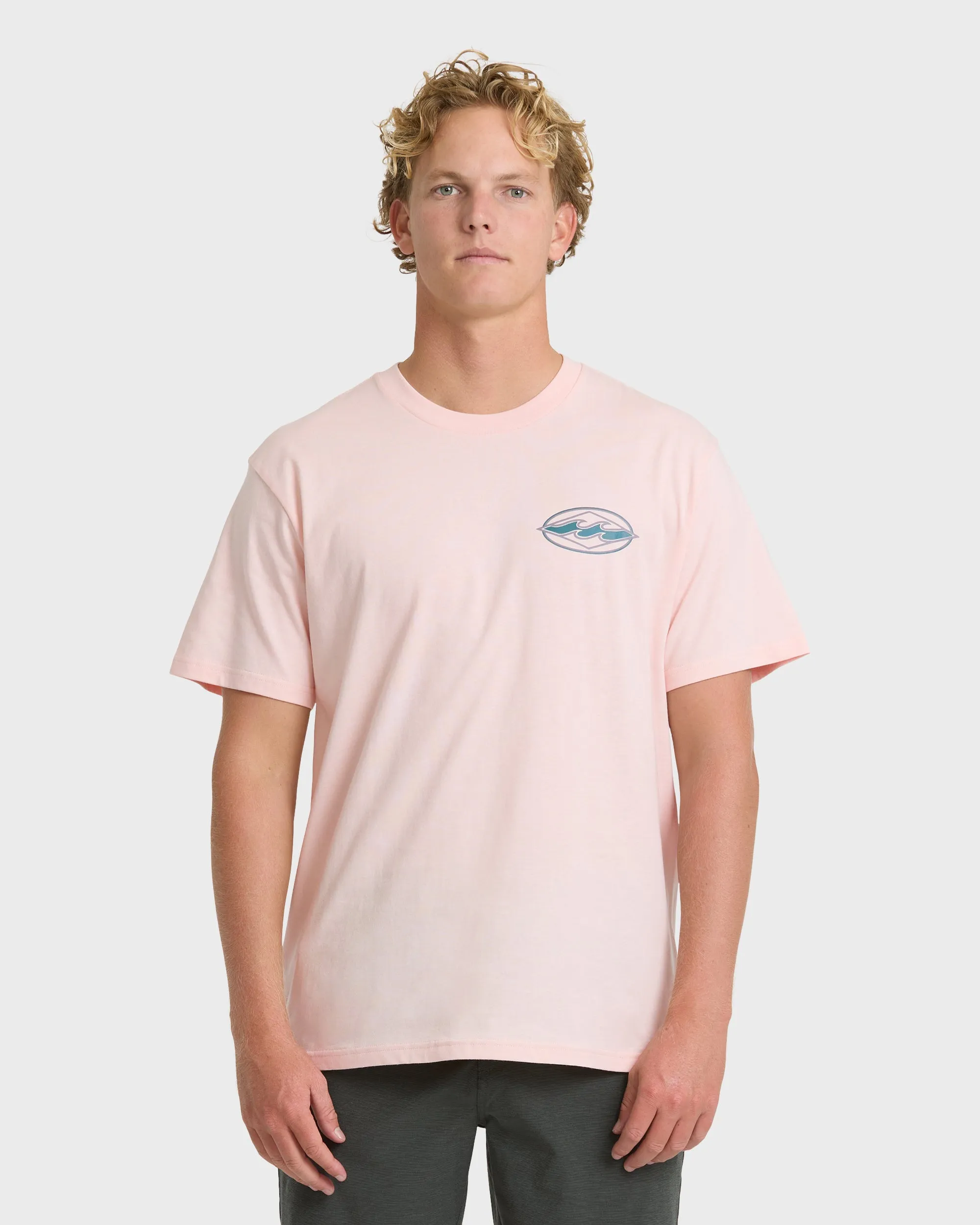 Rotor Diamond Premium Short Sleeve Knit Graphic T-Shirt - Light Pink sold by Billabong