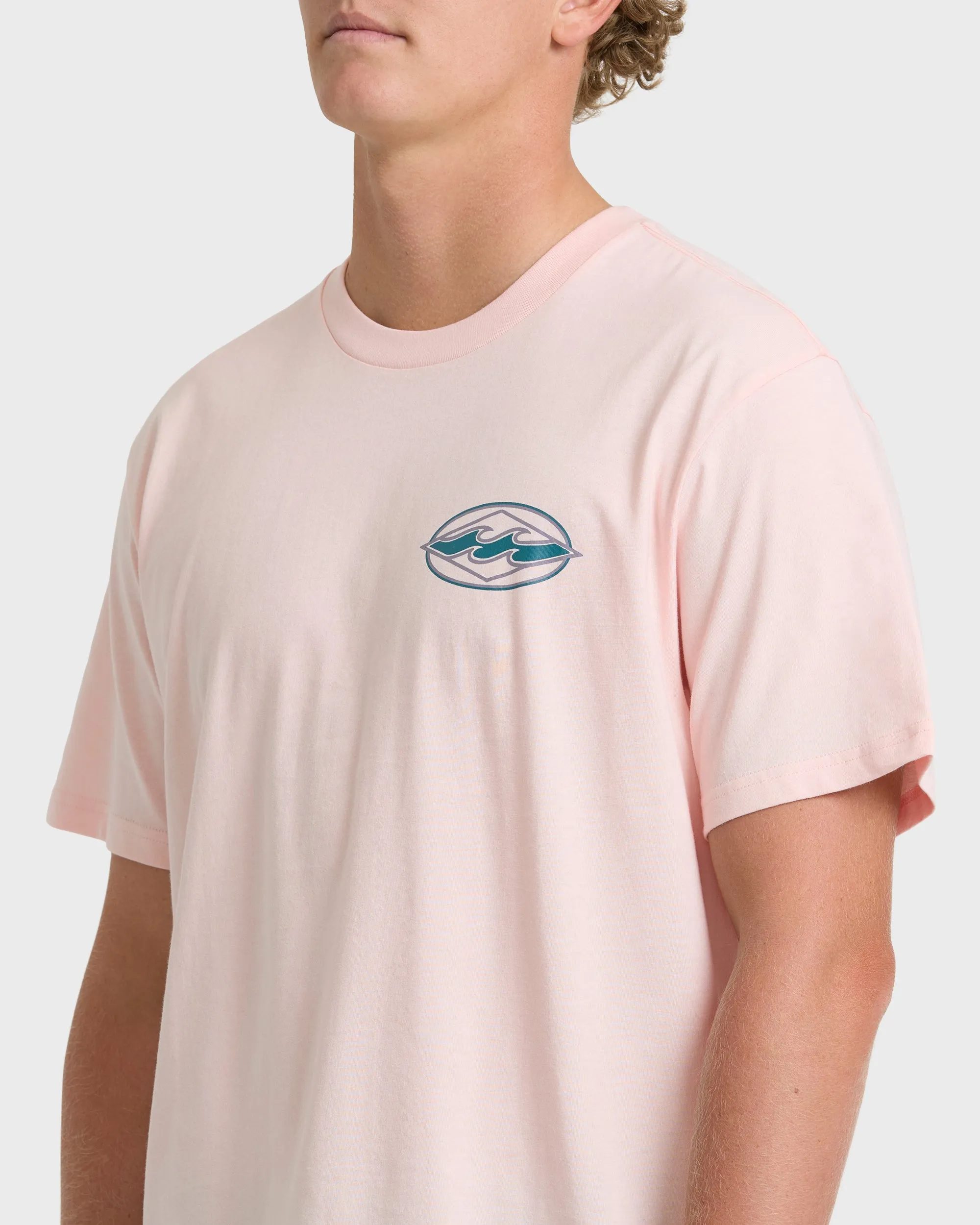 Rotor Diamond Premium Short Sleeve Knit Graphic T-Shirt - Light Pink sold by Billabong product image thumbnail 5
