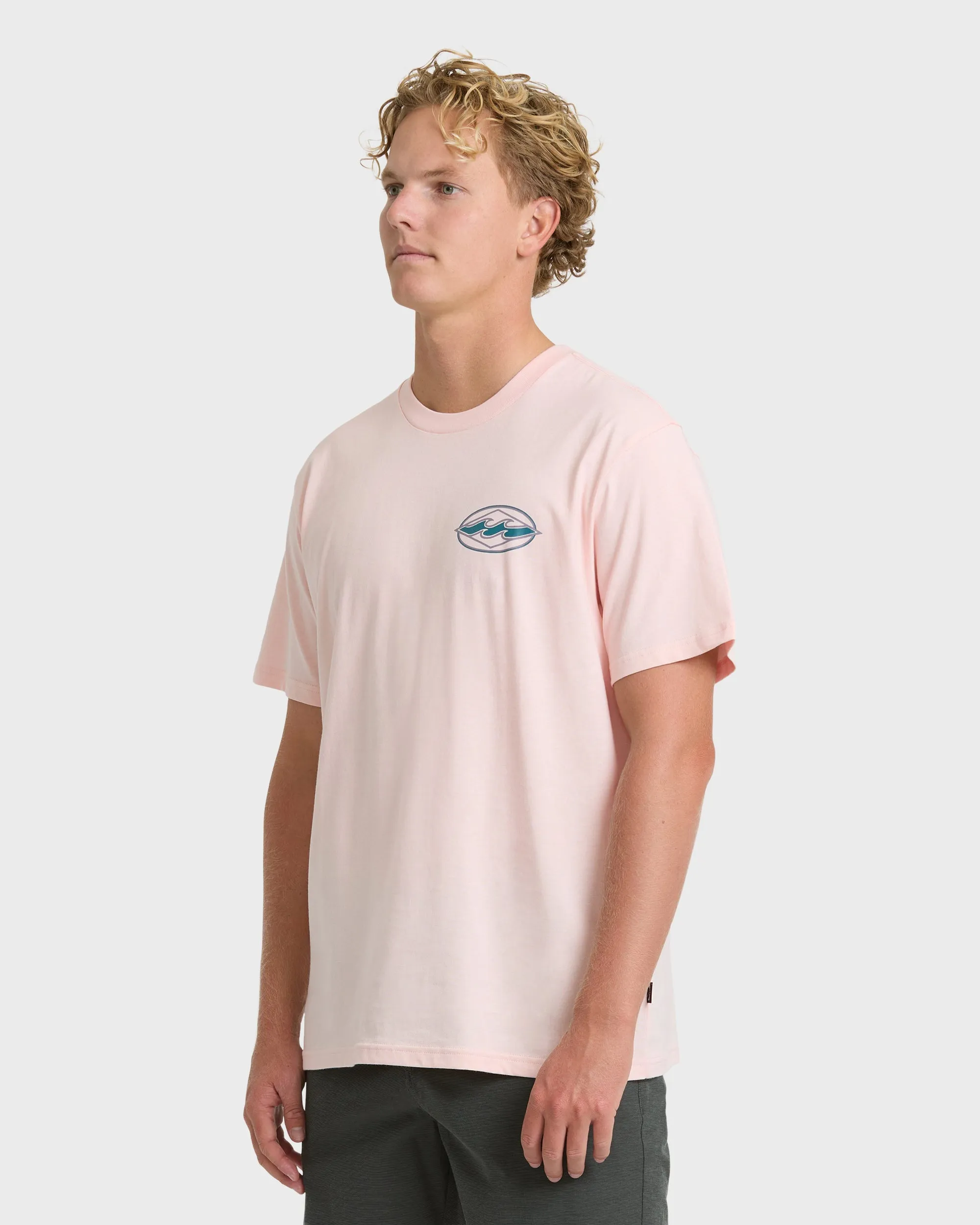Rotor Diamond Premium Short Sleeve Knit Graphic T-Shirt - Light Pink sold by Billabong product image thumbnail 3