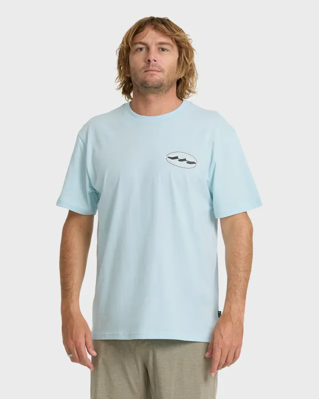 Rotor Diamond Premium Short Sleeve Knit Graphic T-Shirt - Coastal Blue made by Billabong