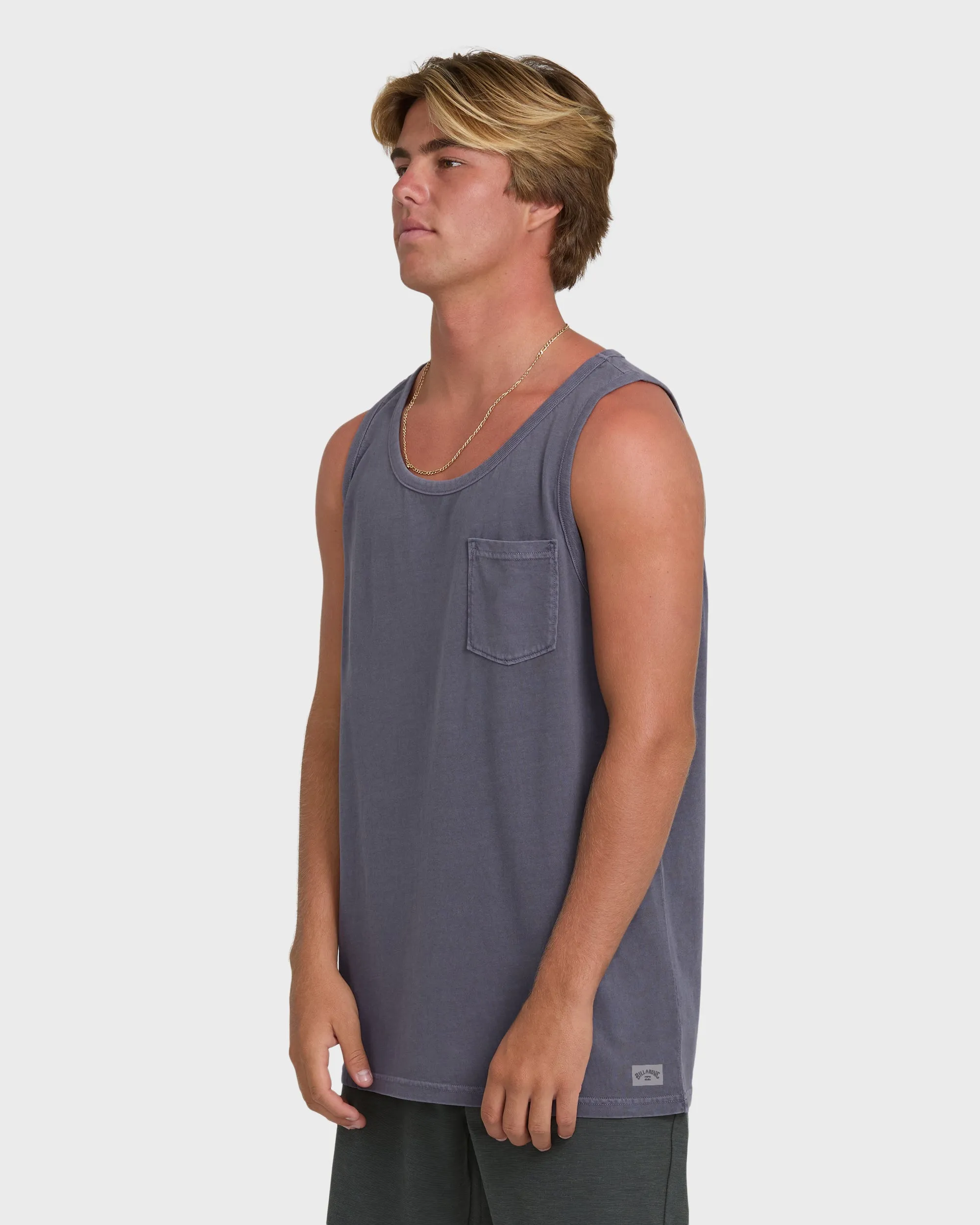 Essential Pocket Wave Washed Premium Tank Top - Graystone sold by Billabong product image thumbnail 3