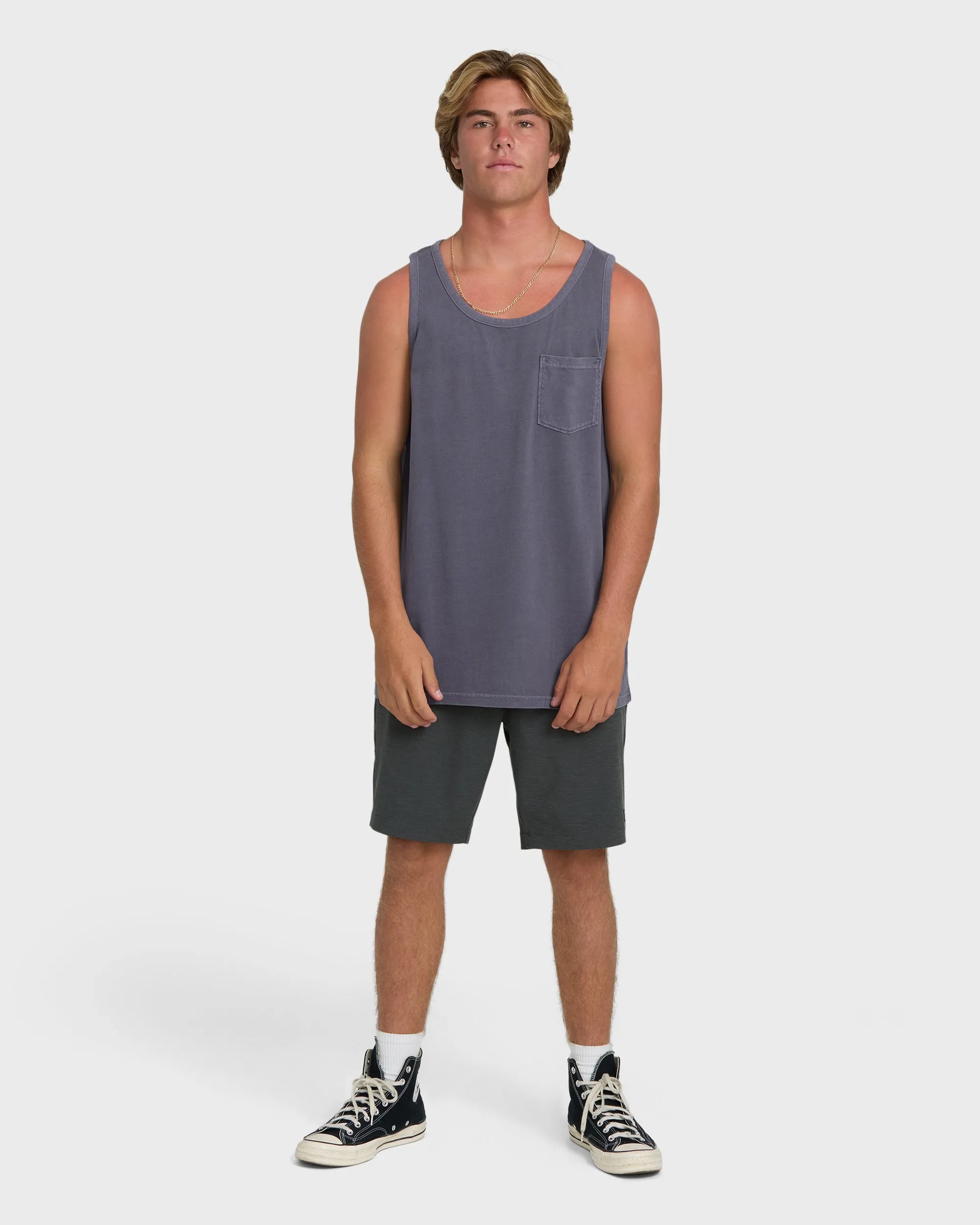 Essential Pocket Wave Washed Premium Tank Top - Graystone sold by Billabong product image thumbnail 4