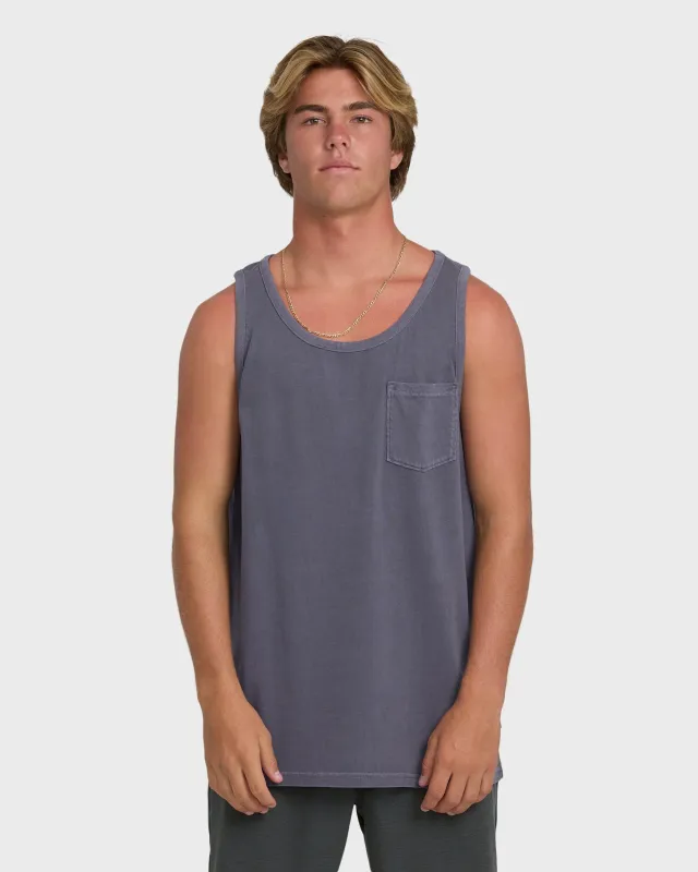 Essential Pocket Wave Washed Premium Tank Top - Graystone made by Billabong