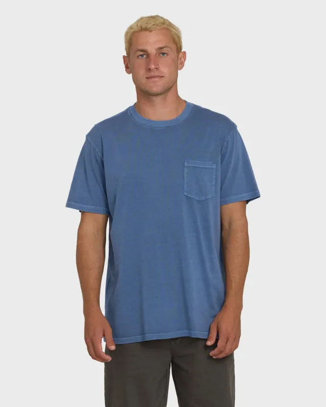 Essential Wave Washed Premium Short Sleeve Pocket Tee - Blue Horizon made by Billabong