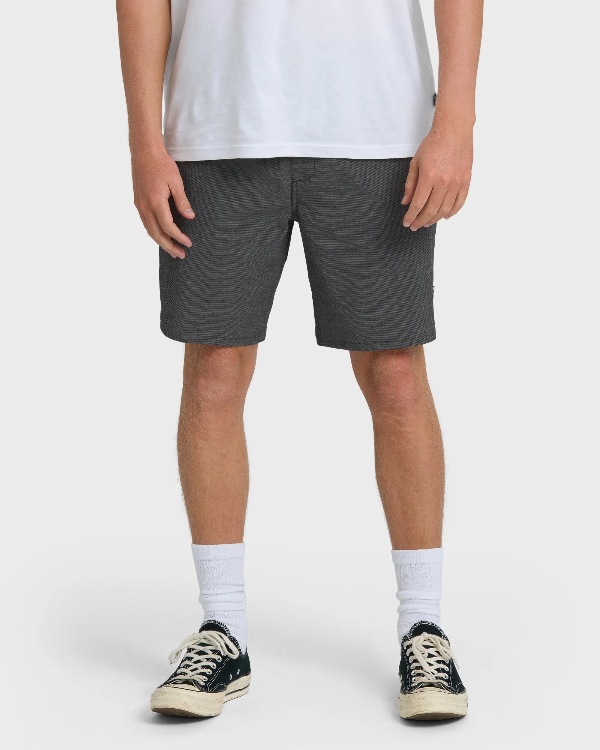 Crossfire Elastic Wave Washed 18" Amphibian Hybrid Shorts - Black sold by Billabong