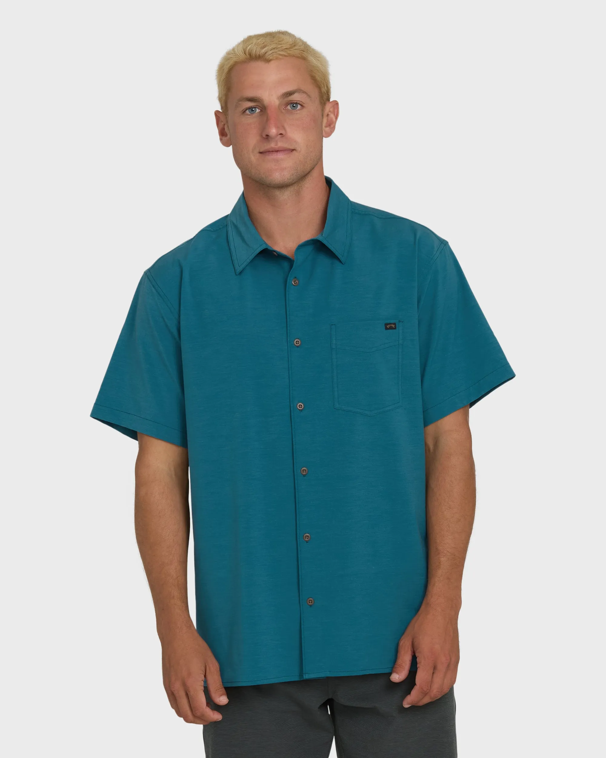 A/Div Surftrek Transit Short Sleeve Woven Shirt - Tropical Teal sold by Billabong
