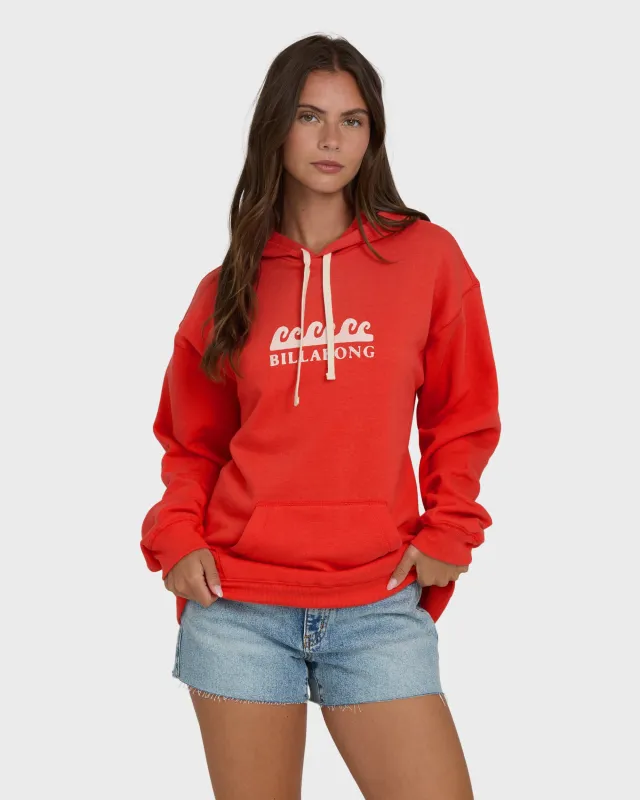 Surfing In Town Pullover Hoodie - Fiesta Red made by Billabong