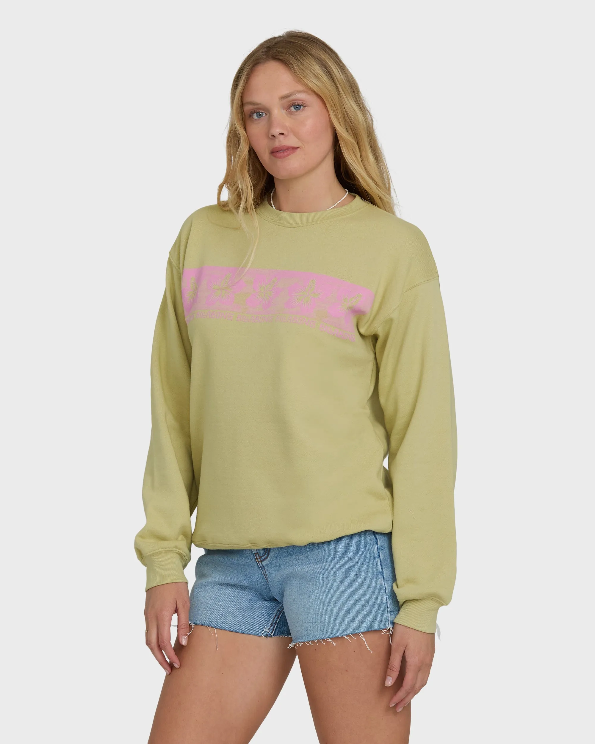 Giving Shade Crewneck Sweatshirt - Cactus sold by Billabong product image thumbnail 3