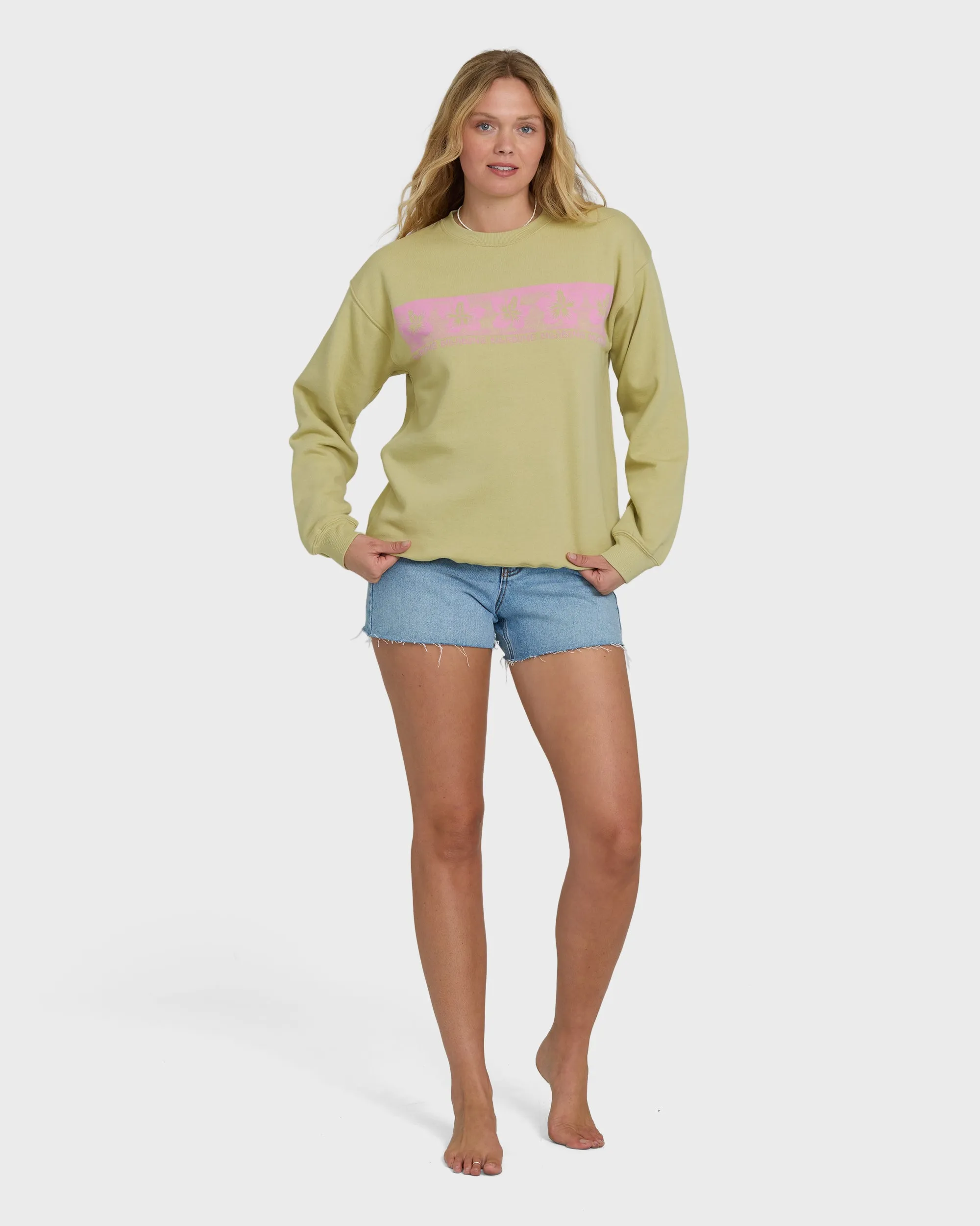 Giving Shade Crewneck Sweatshirt - Cactus sold by Billabong product image thumbnail 4
