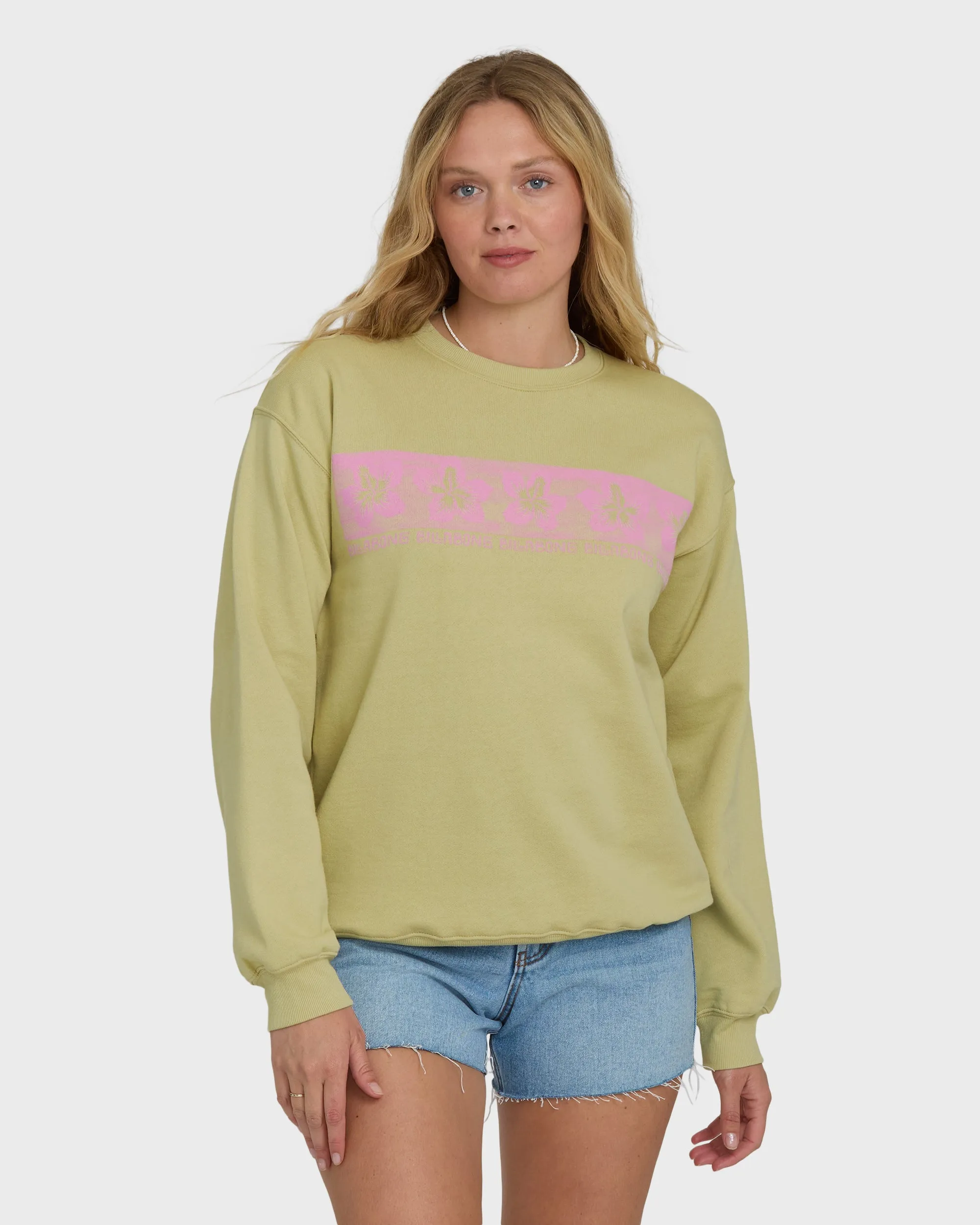 Giving Shade Crewneck Sweatshirt - Cactus sold by Billabong