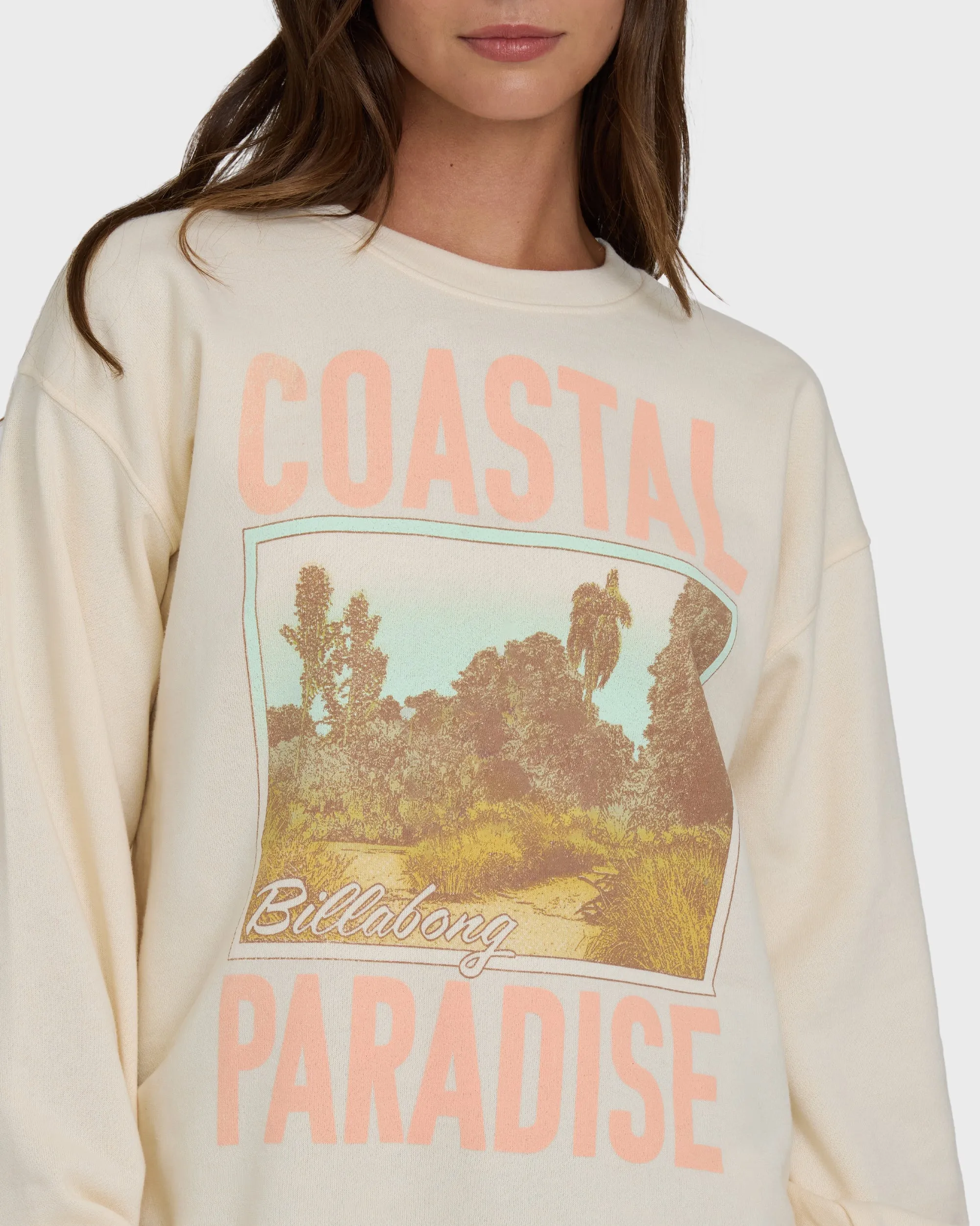 Coastal Paradise Crewneck Sweatshirt - White Cap sold by Billabong product image thumbnail 5