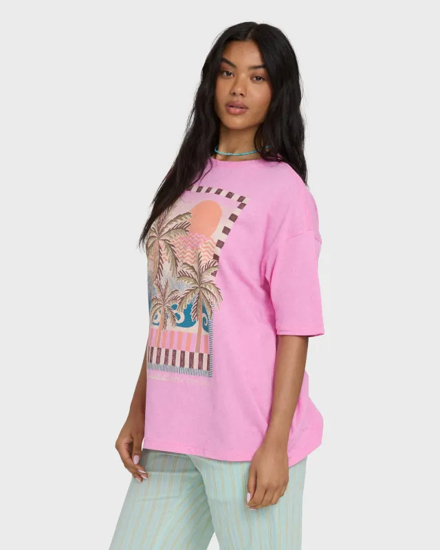 Feel The Heat Short Sleeve Knit T-Shirt - Party Pink made by Billabong