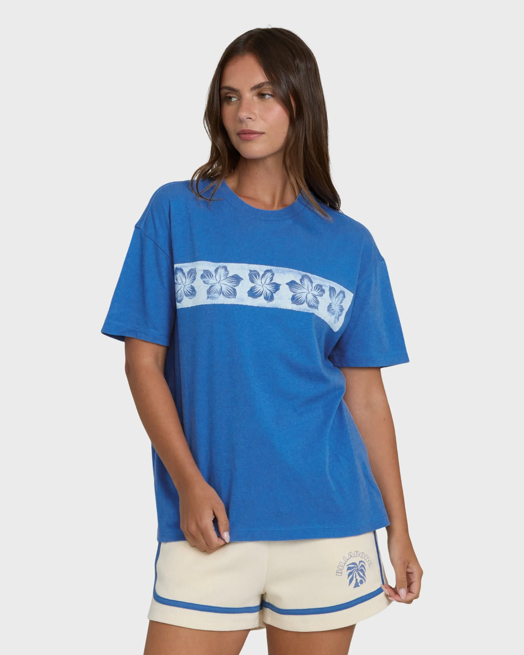 Somewhere Close Short Sleeve Knit T-Shirt - True Blue sold by Billabong