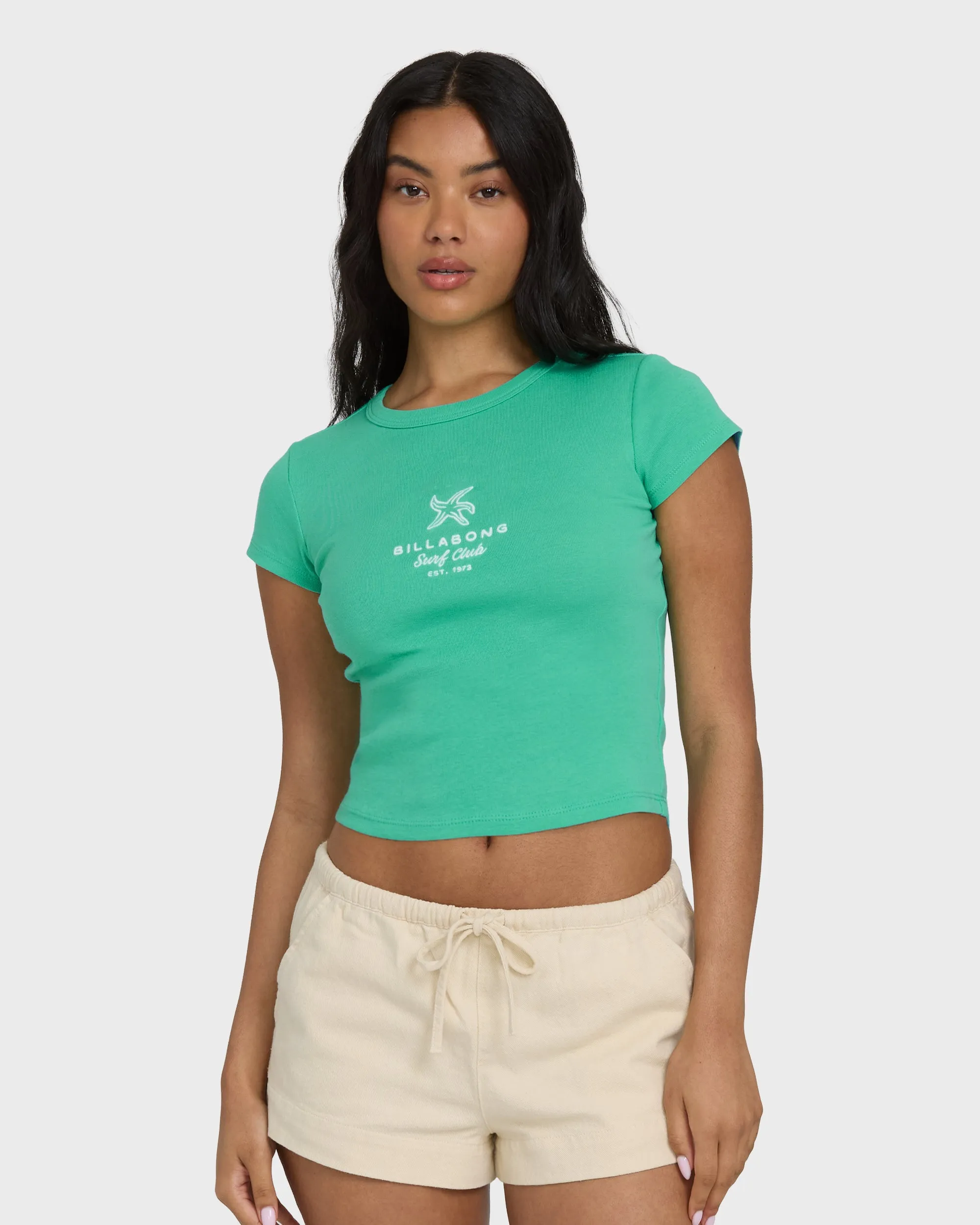 Summer Icons Short Sleeve Knit T-Shirt - Green Tropics sold by Billabong