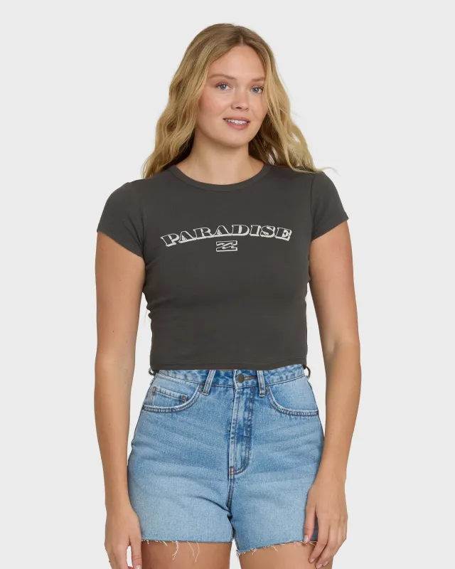 Off We Go Short Sleeve Knit T-Shirt - Off Black made by Billabong