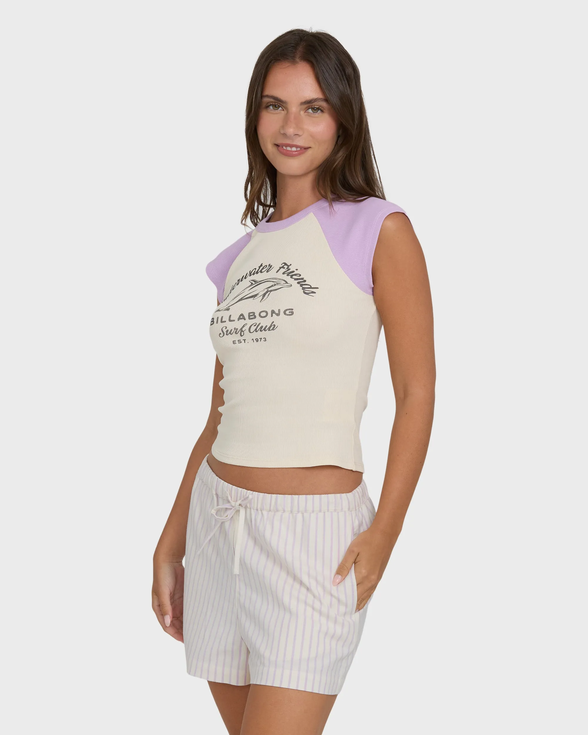 Wanderer Lilac Stripe Woven Shorts - Vintage Violet sold by Billabong product image thumbnail 3