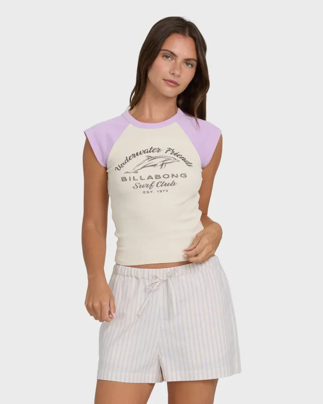 Wanderer Lilac Stripe Woven Shorts - Vintage Violet made by Billabong