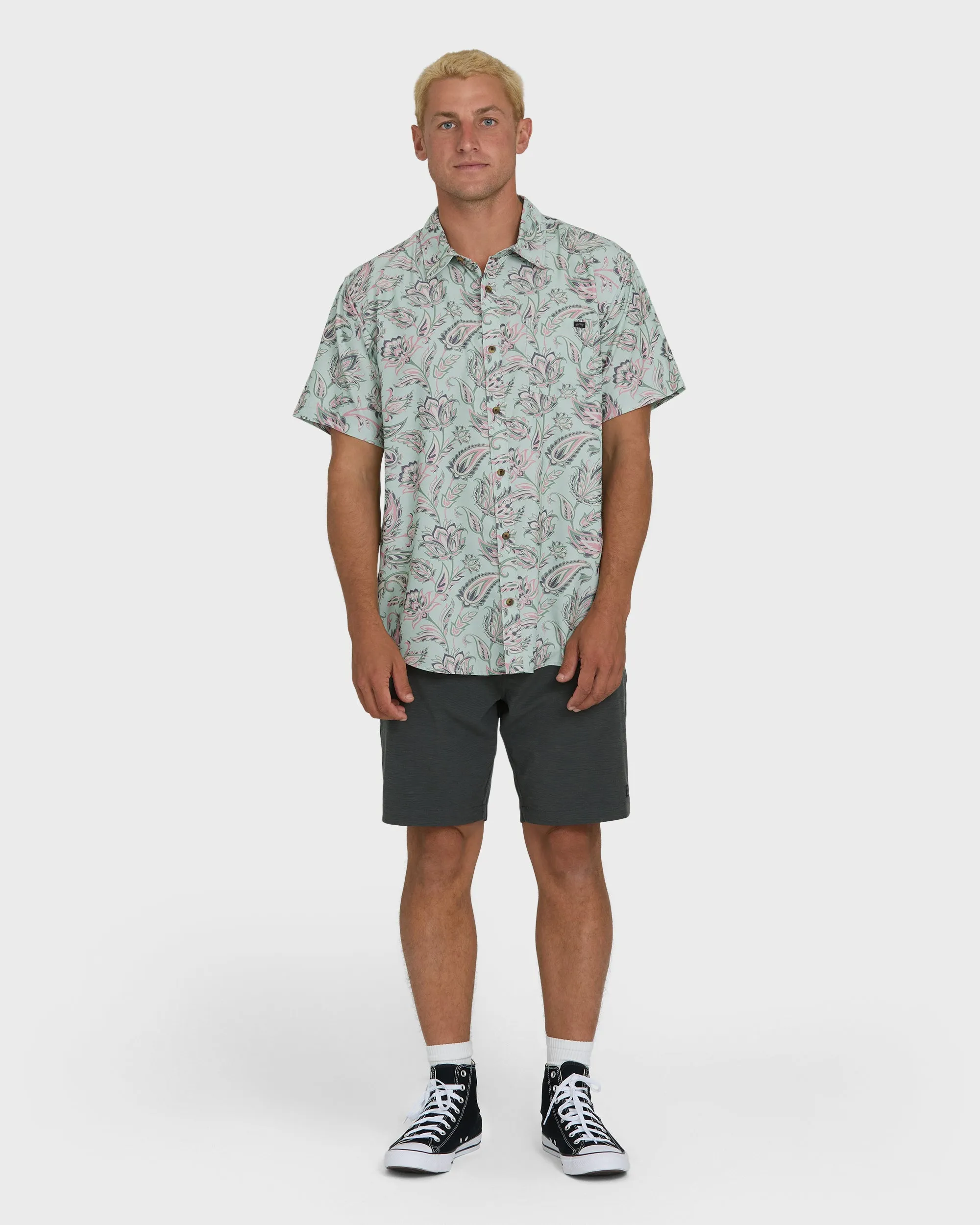Sundays Lounge Short Sleeve Woven Shirt - Mist Green sold by Billabong product image thumbnail 4
