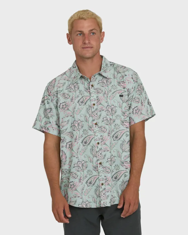 Sundays Lounge Short Sleeve Woven Shirt - Mist Green made by Billabong