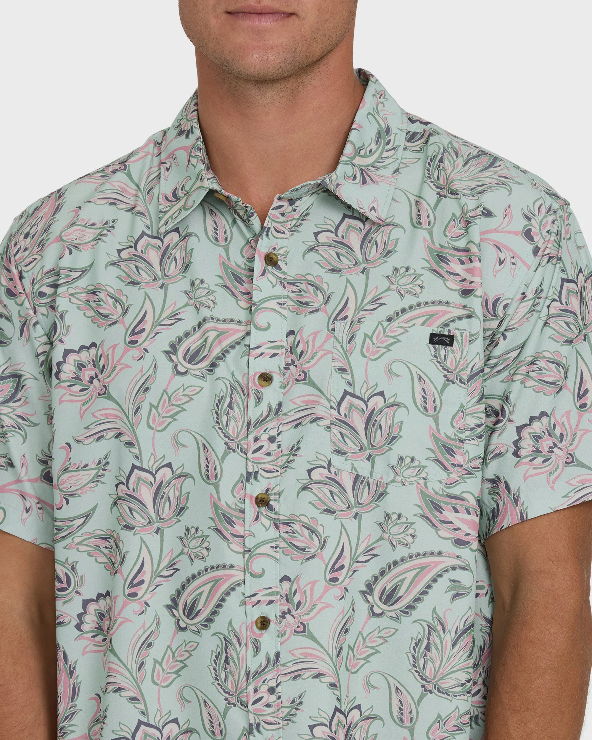 Sundays Lounge Short Sleeve Woven Shirt - Mist Green sold by Billabong product image thumbnail 5