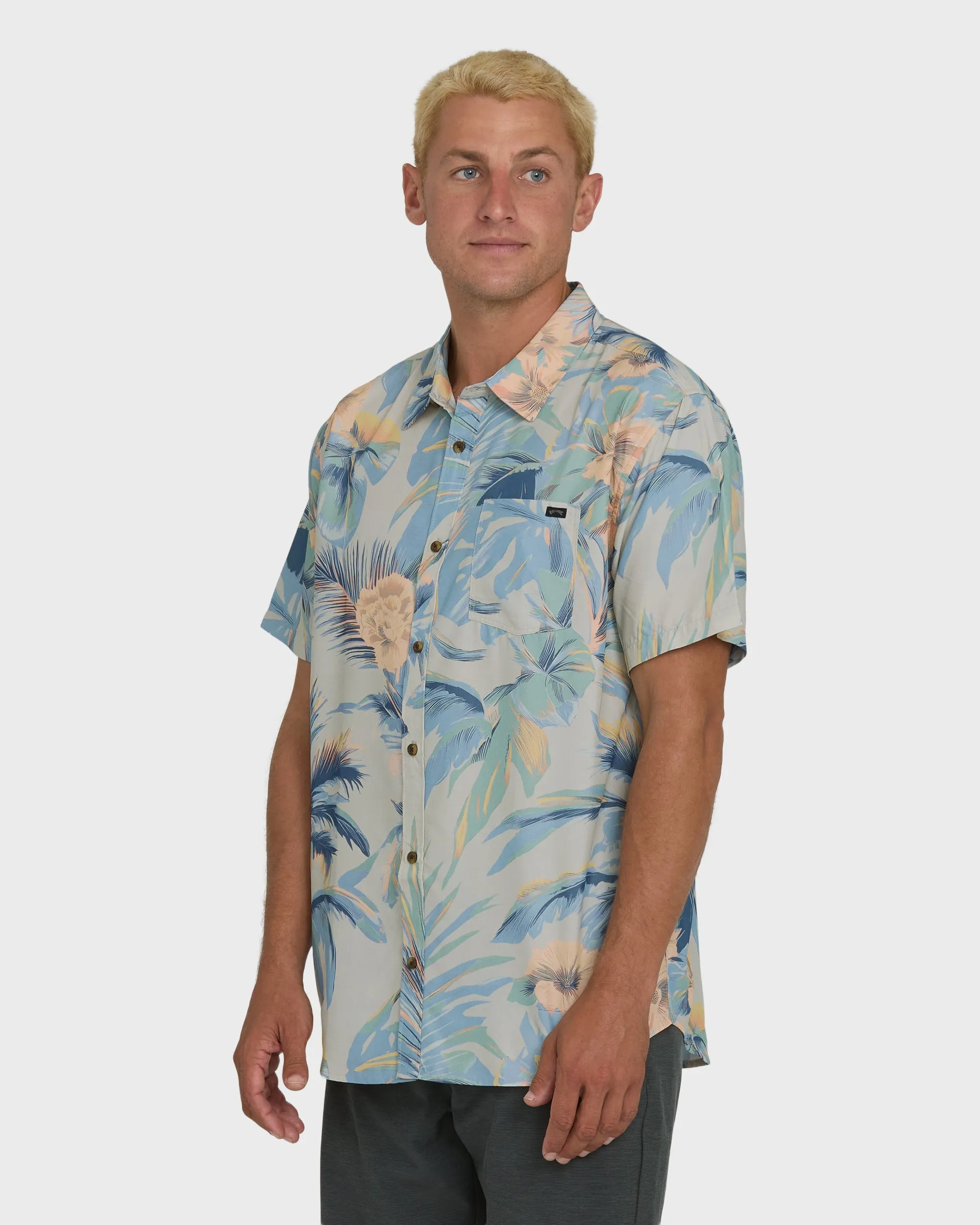 Sundays Lounge Short Sleeve Woven Shirt - Blue Horizon sold by Billabong product image thumbnail 3