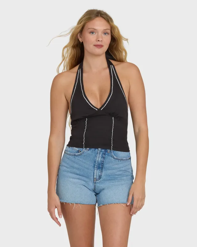 Sunny Sometimes Solid Tank Top - Black Sands made by Billabong