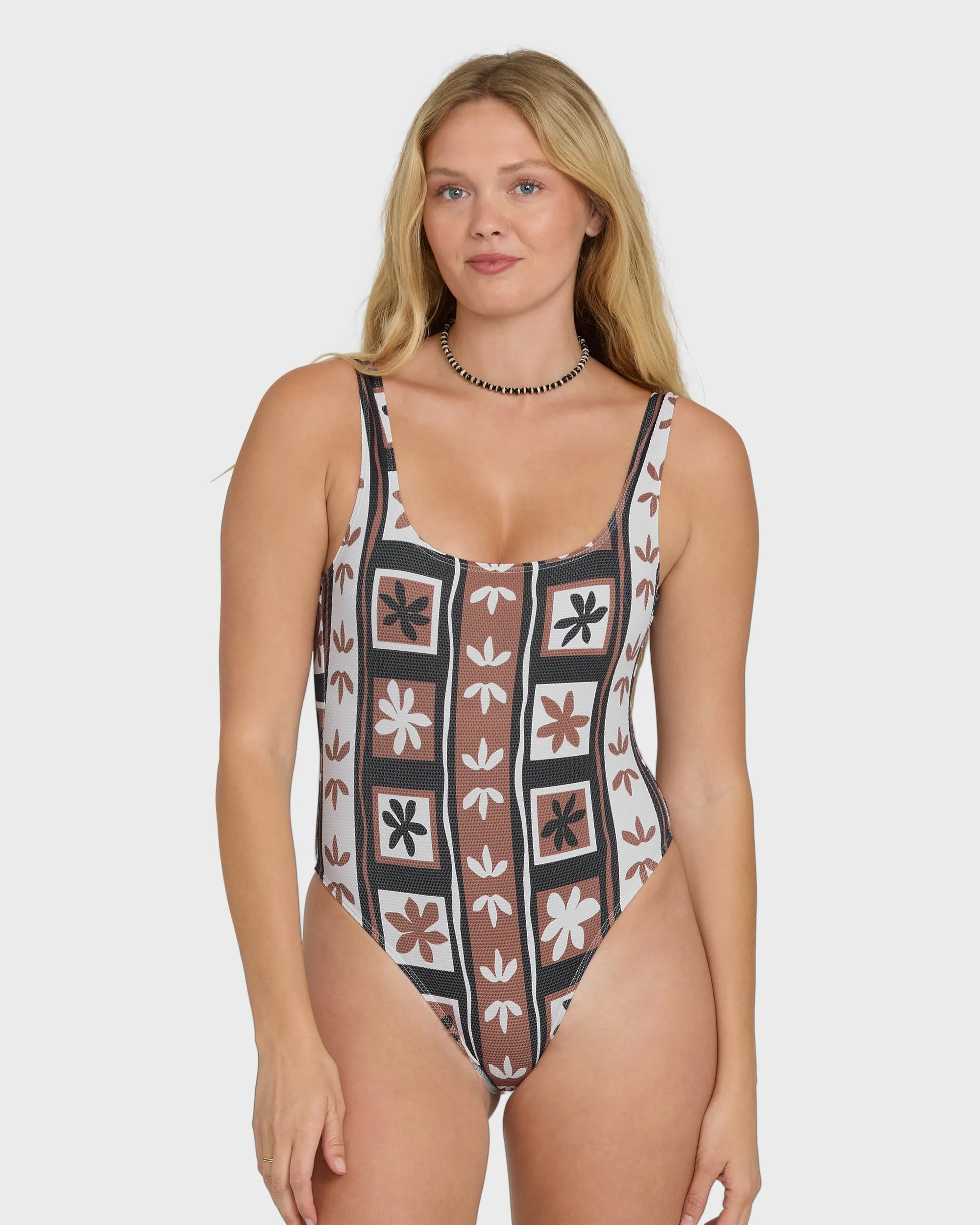 Stay Grounded Tanker One Piece Swimsuit - Brown Stone sold by Billabong