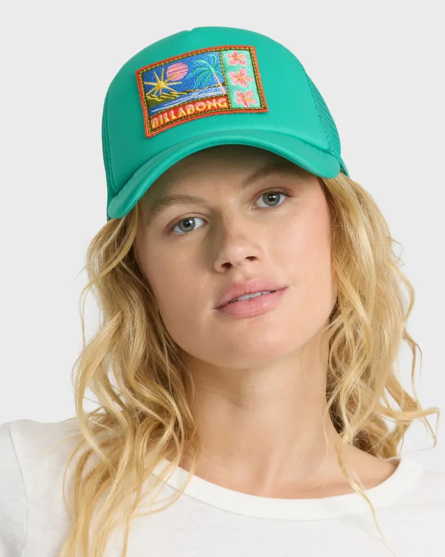 Grandpa Trucker Hat - Green Tropics made by Billabong