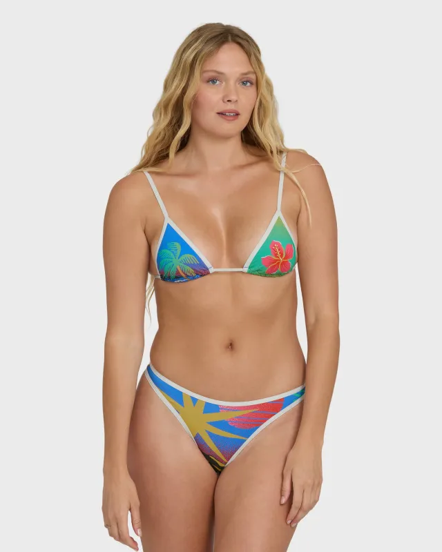 Midnight Tropics Mini Slide Triangle Bikini Top - True Blue made by Billabong