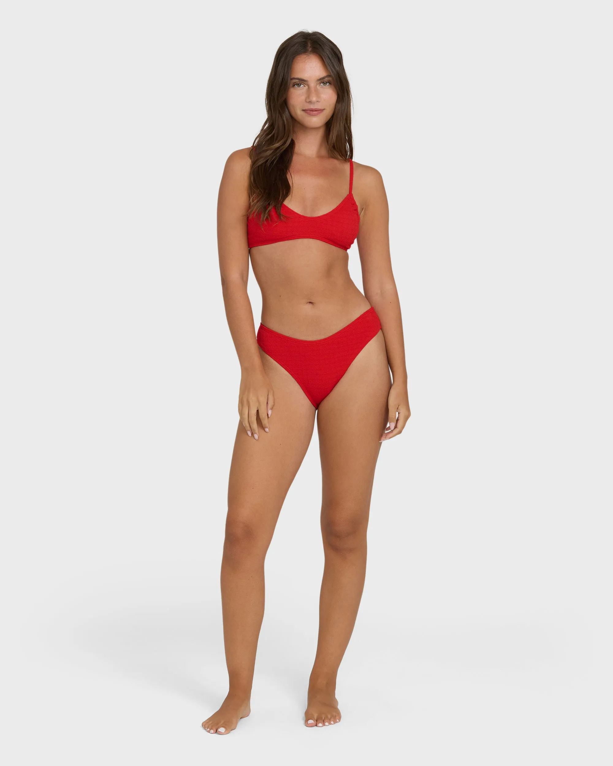Rising Tide Ruched V Bralette Bikini Top - Fiesta Red sold by Billabong product image thumbnail 4