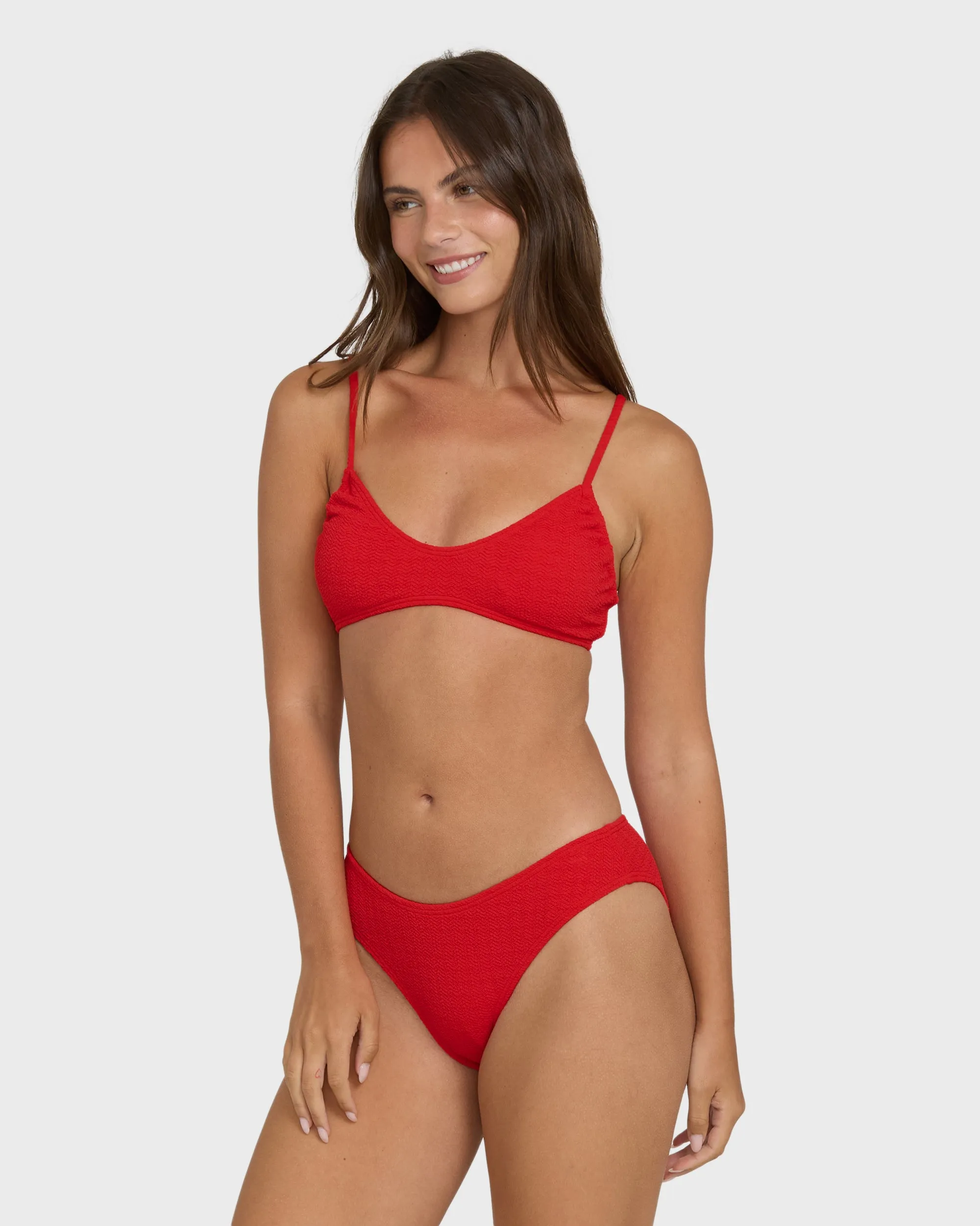 Rising Tide Ruched V Bralette Bikini Top - Fiesta Red sold by Billabong product image thumbnail 3
