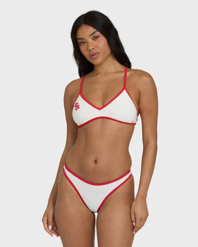 Picnic V Cross-Back Bralette Bikini Top - Salt Crystal made by Billabong