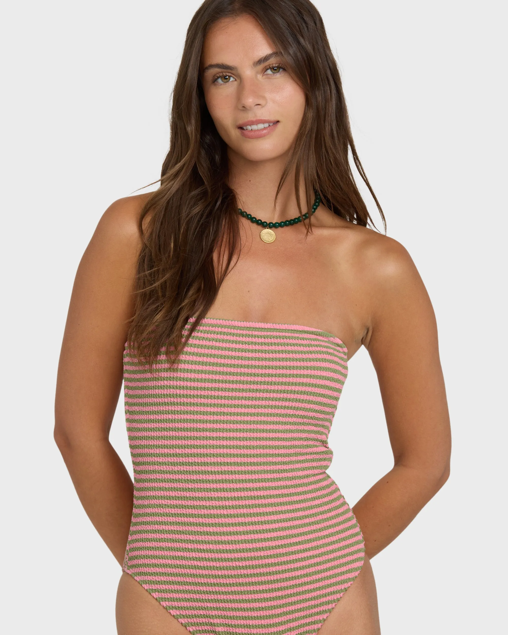 Summer Hi Yarn-Dyed Tully One Piece Swimsuit - Cedar sold by Billabong