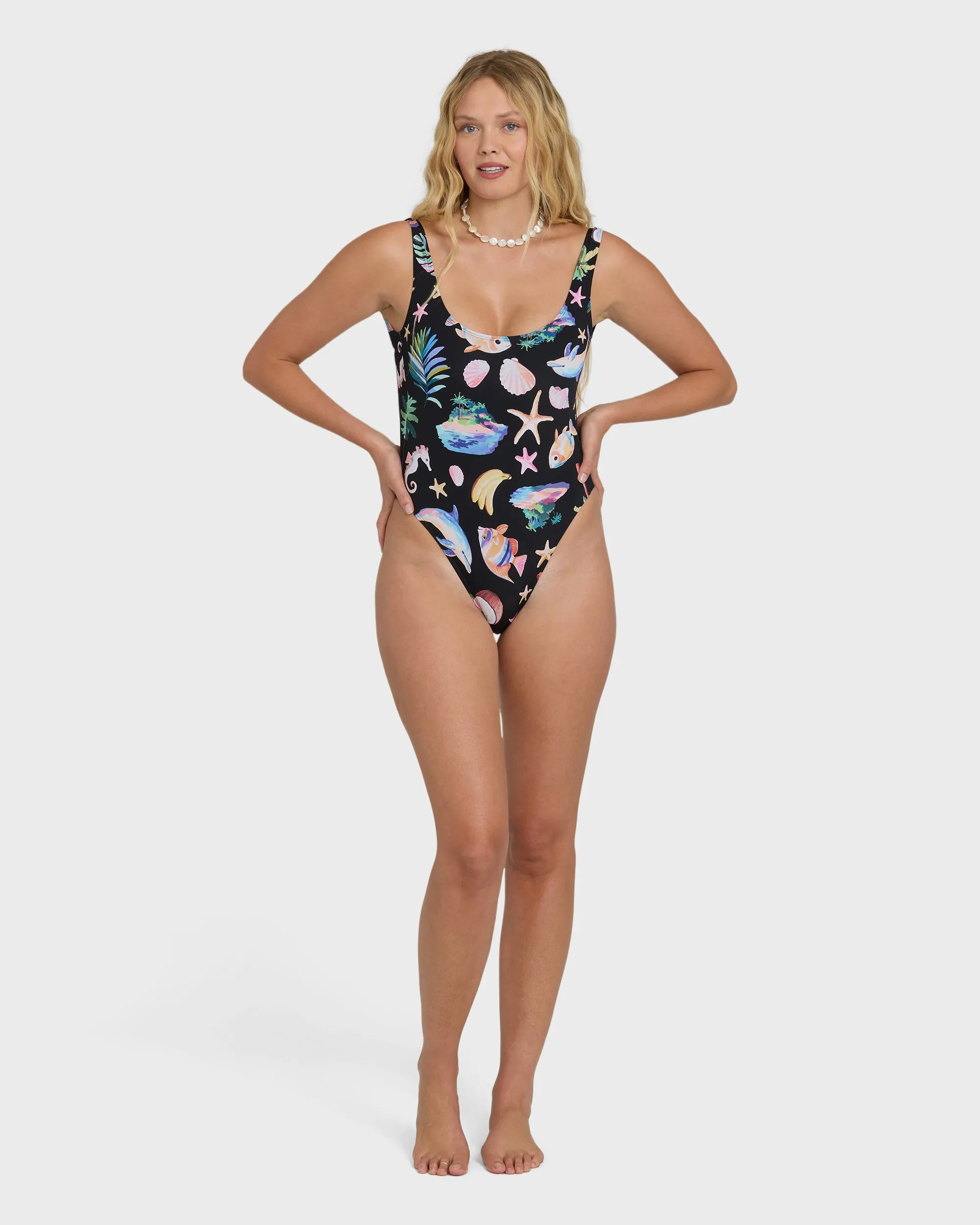 Party Wave Tanker One Piece Swimsuit - Black Pebble sold by Billabong product image thumbnail 4