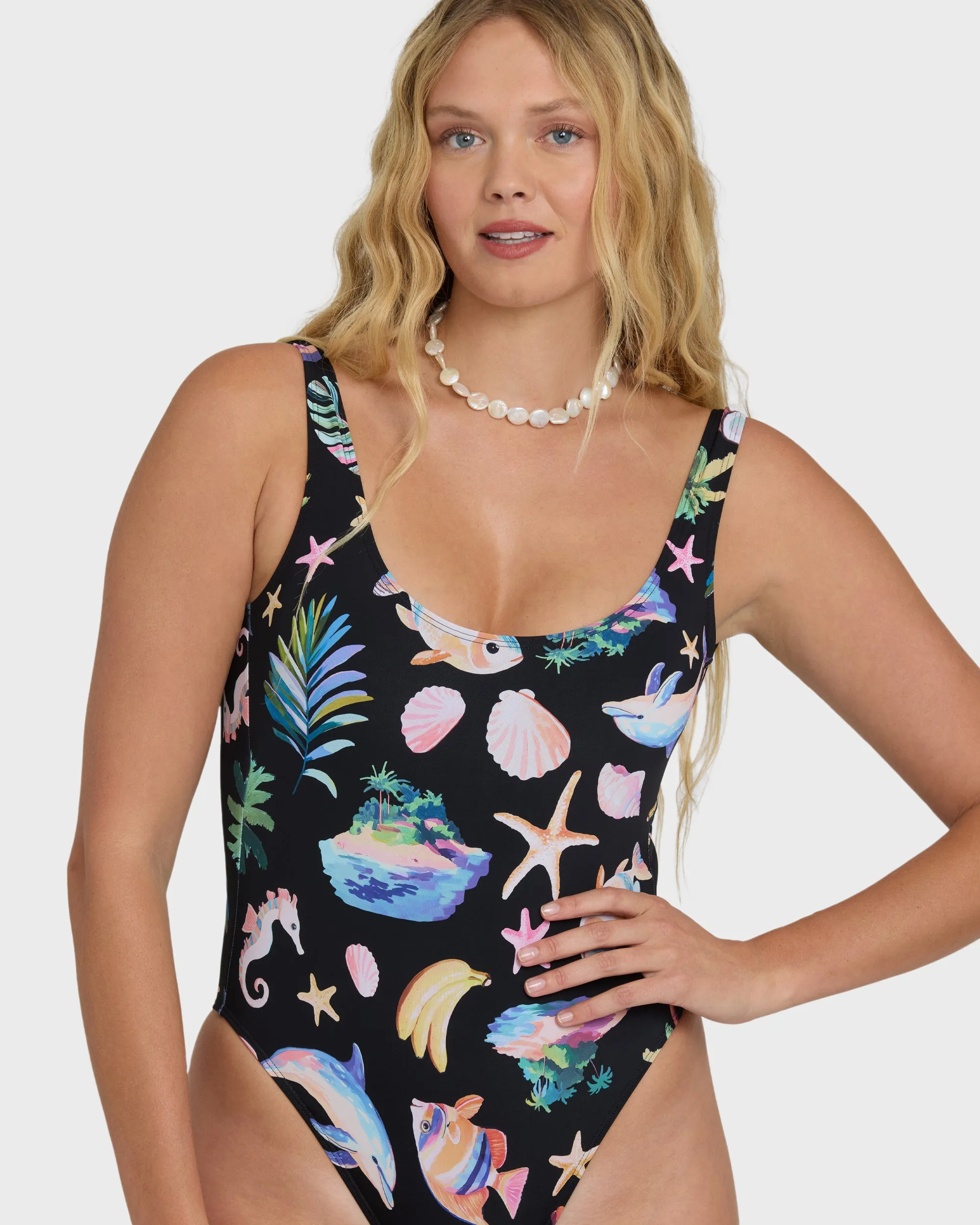 Party Wave Tanker One Piece Swimsuit - Black Pebble sold by Billabong product image thumbnail 5