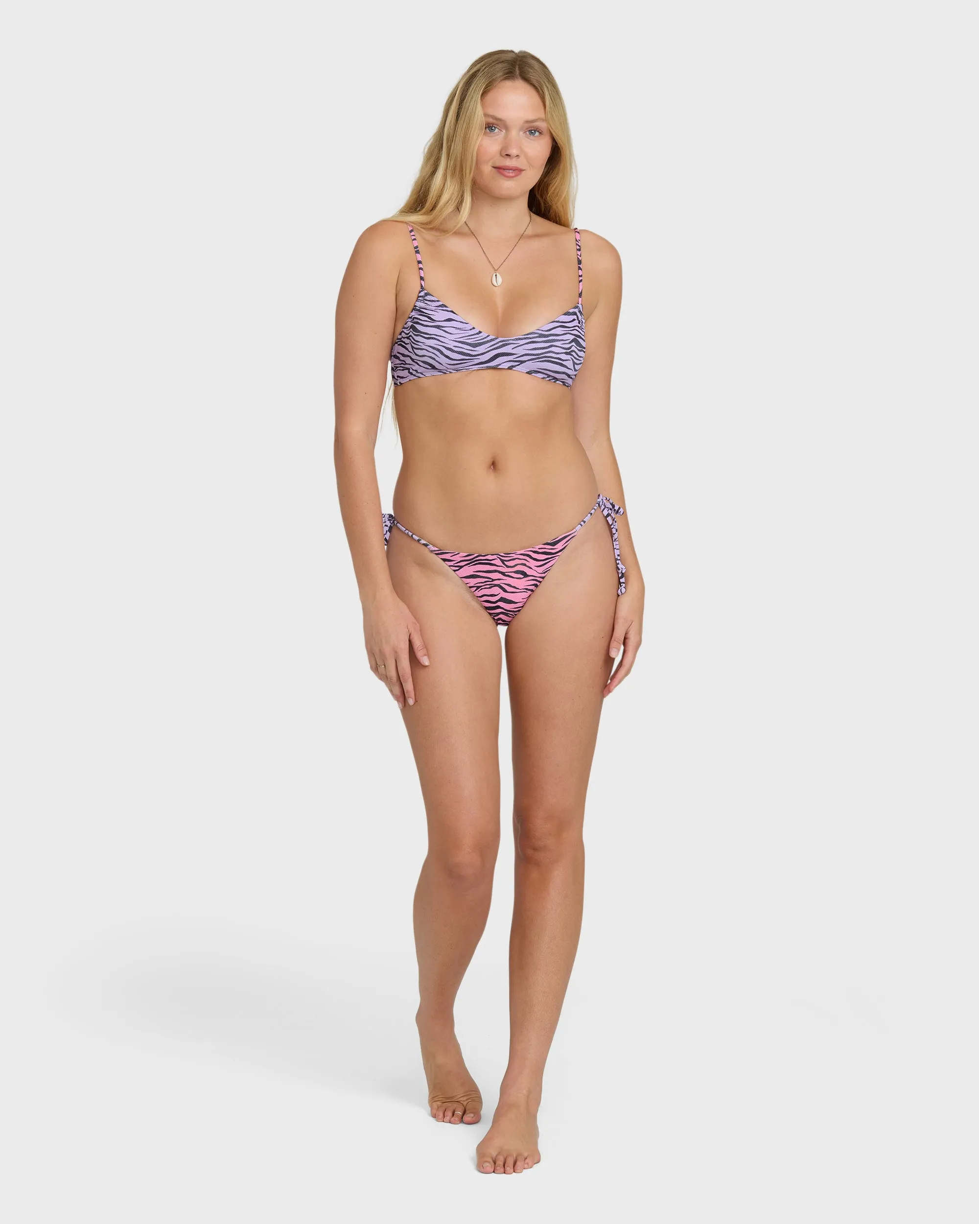 Pretty Wild Tie-Side Tanga Bikini Bottoms - Pink Sunset sold by Billabong product image thumbnail 4